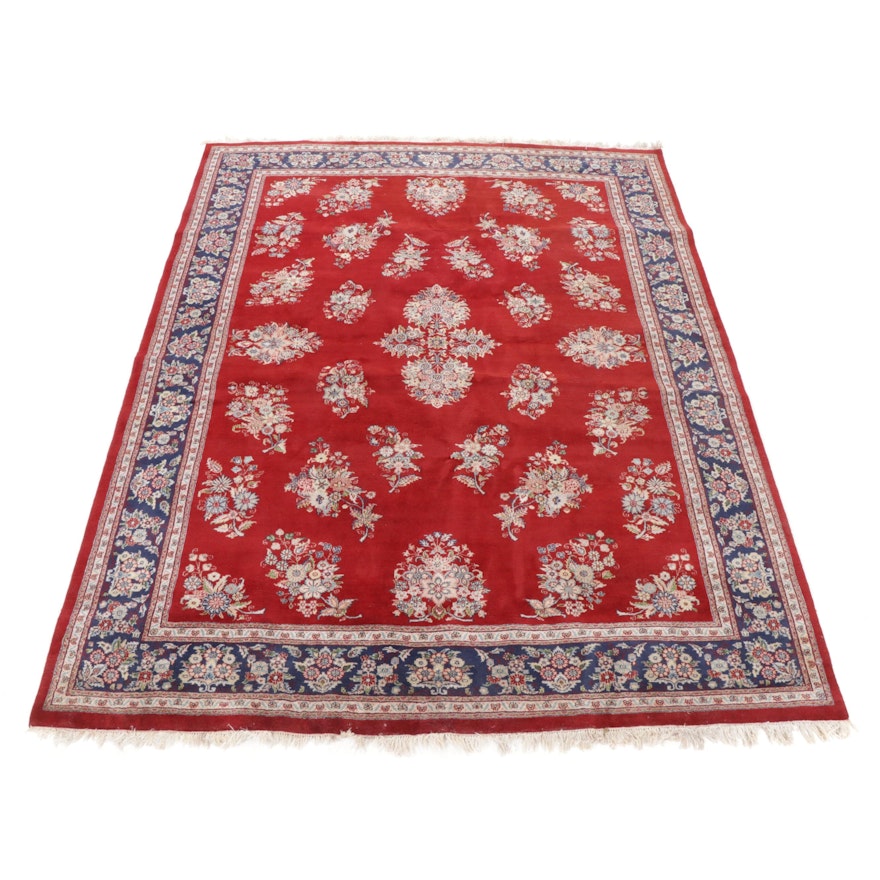 8'10 x 11'9 Hand-Knotted Indo-Persian Floral Room Size Rug