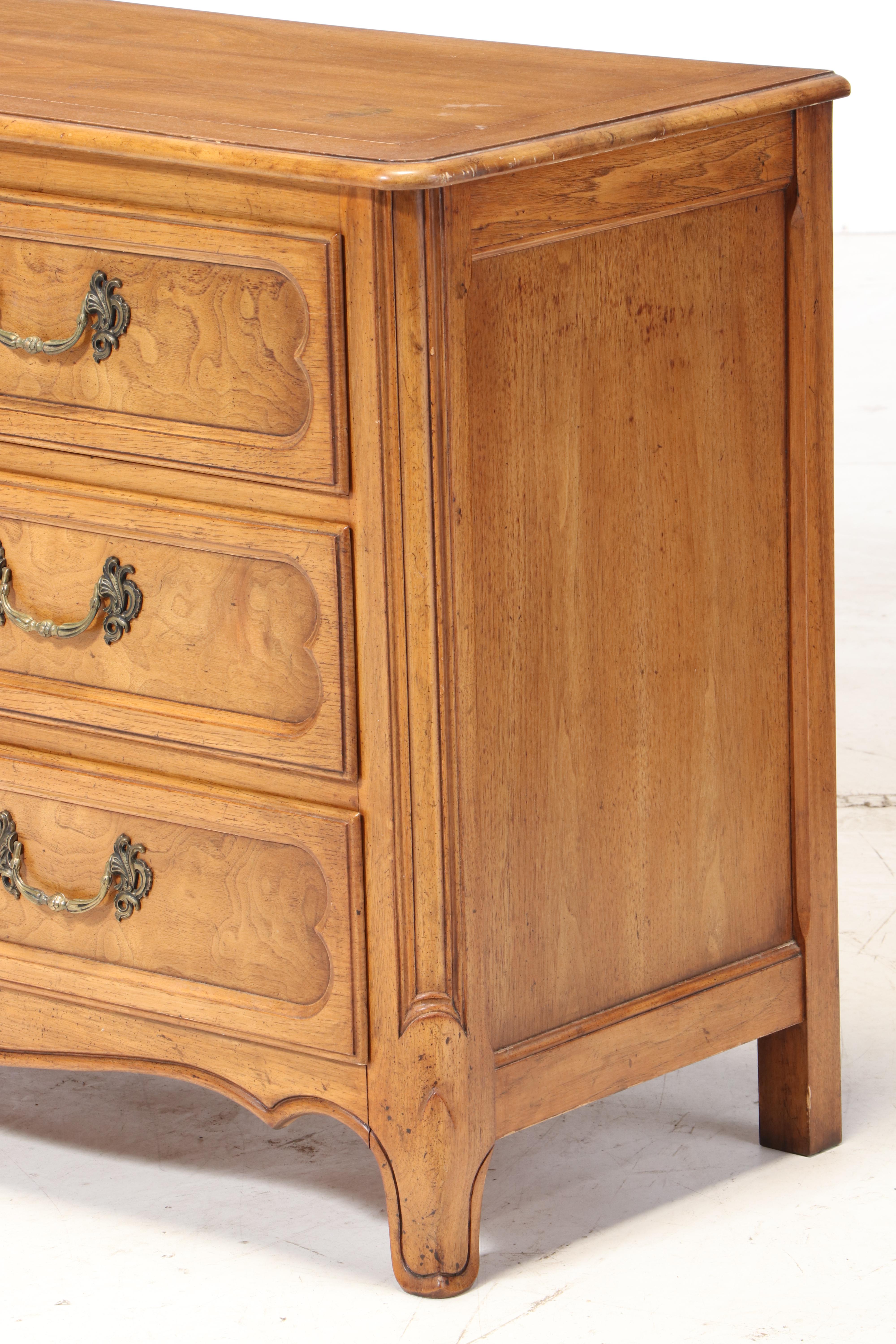 Baker Milling Road French Provincial Style Pecan Dresser, Mid-20th Century