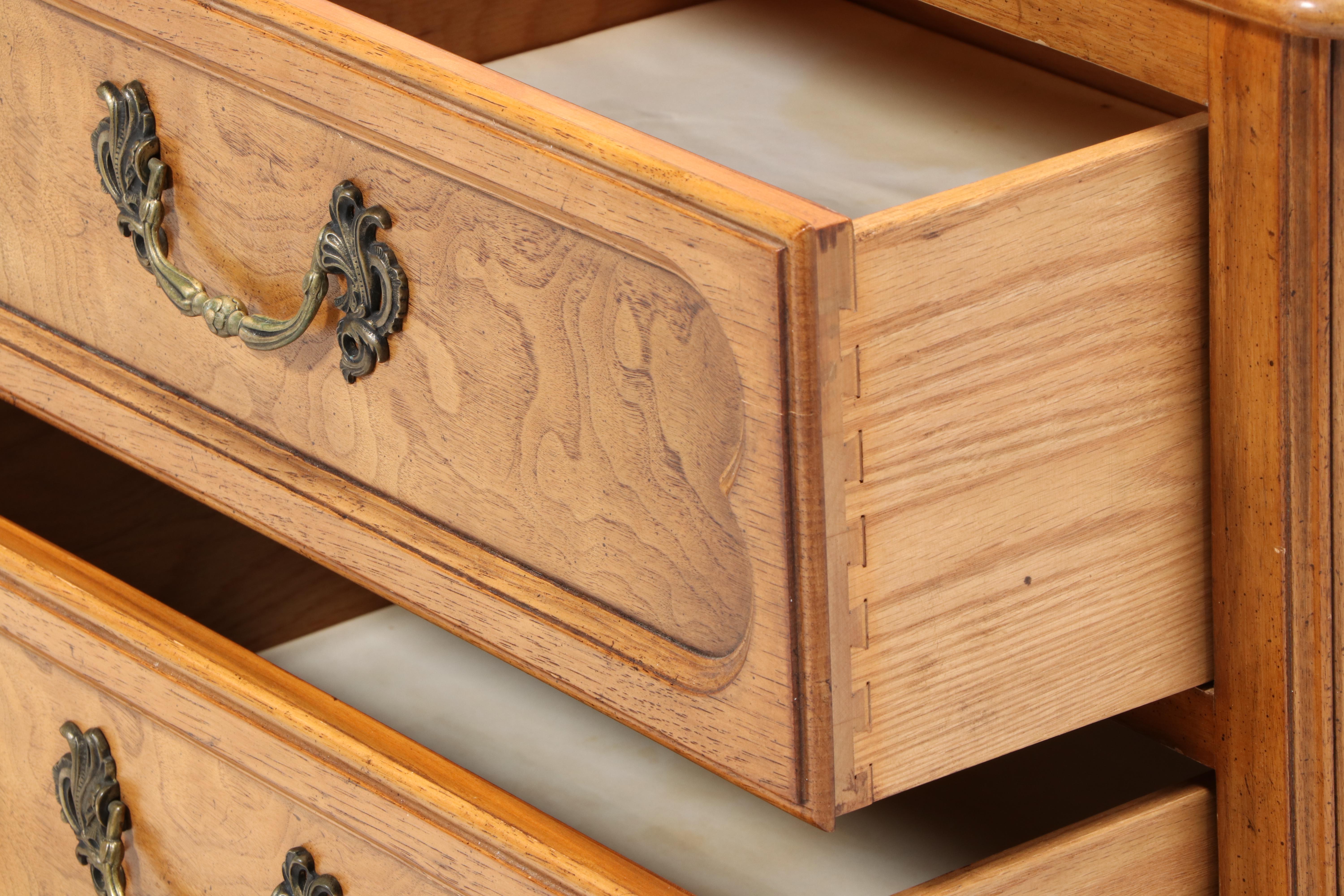 Baker Milling Road French Provincial Style Pecan Dresser, Mid-20th Century