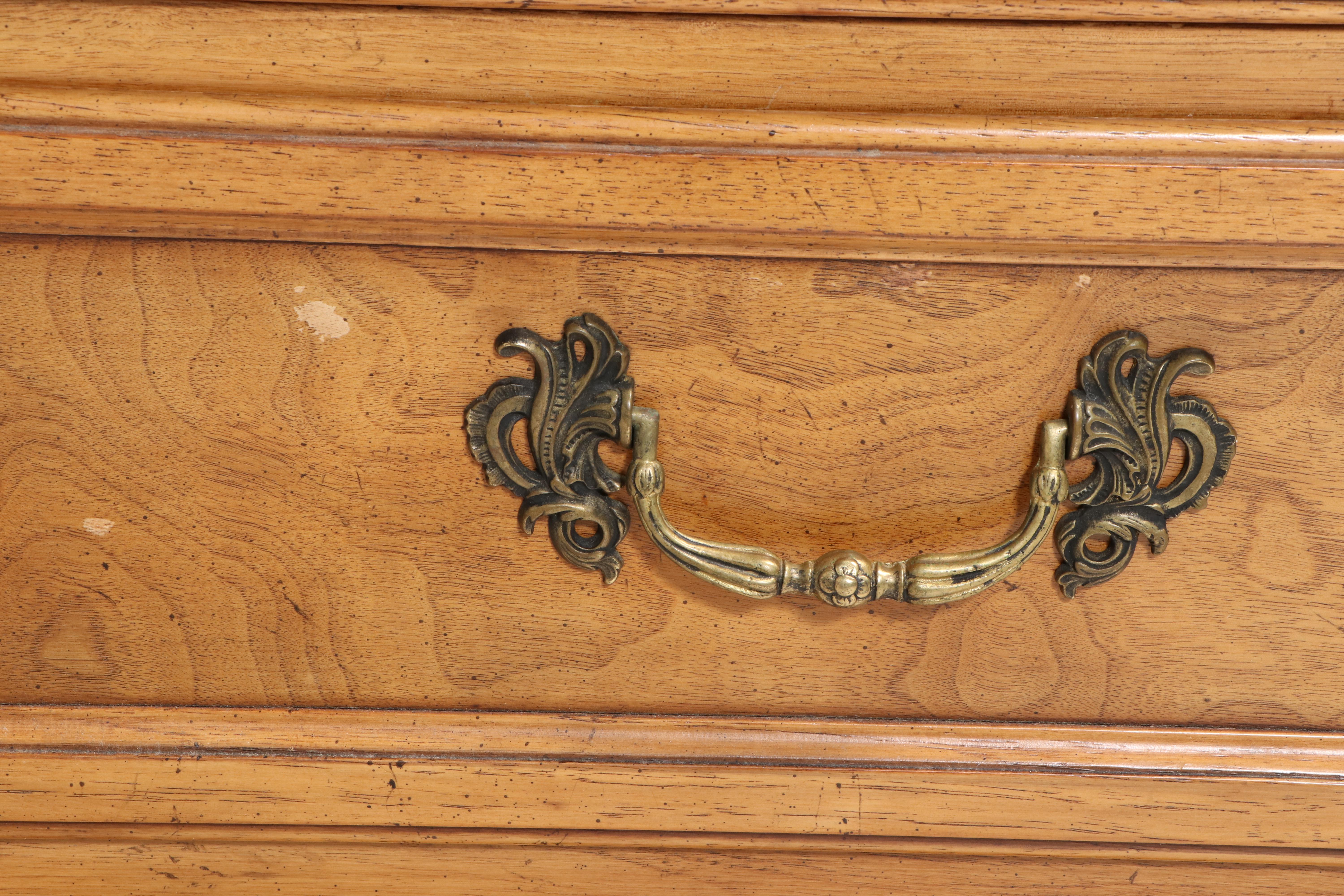 Baker Milling Road French Provincial Style Pecan Dresser, Mid-20th Century