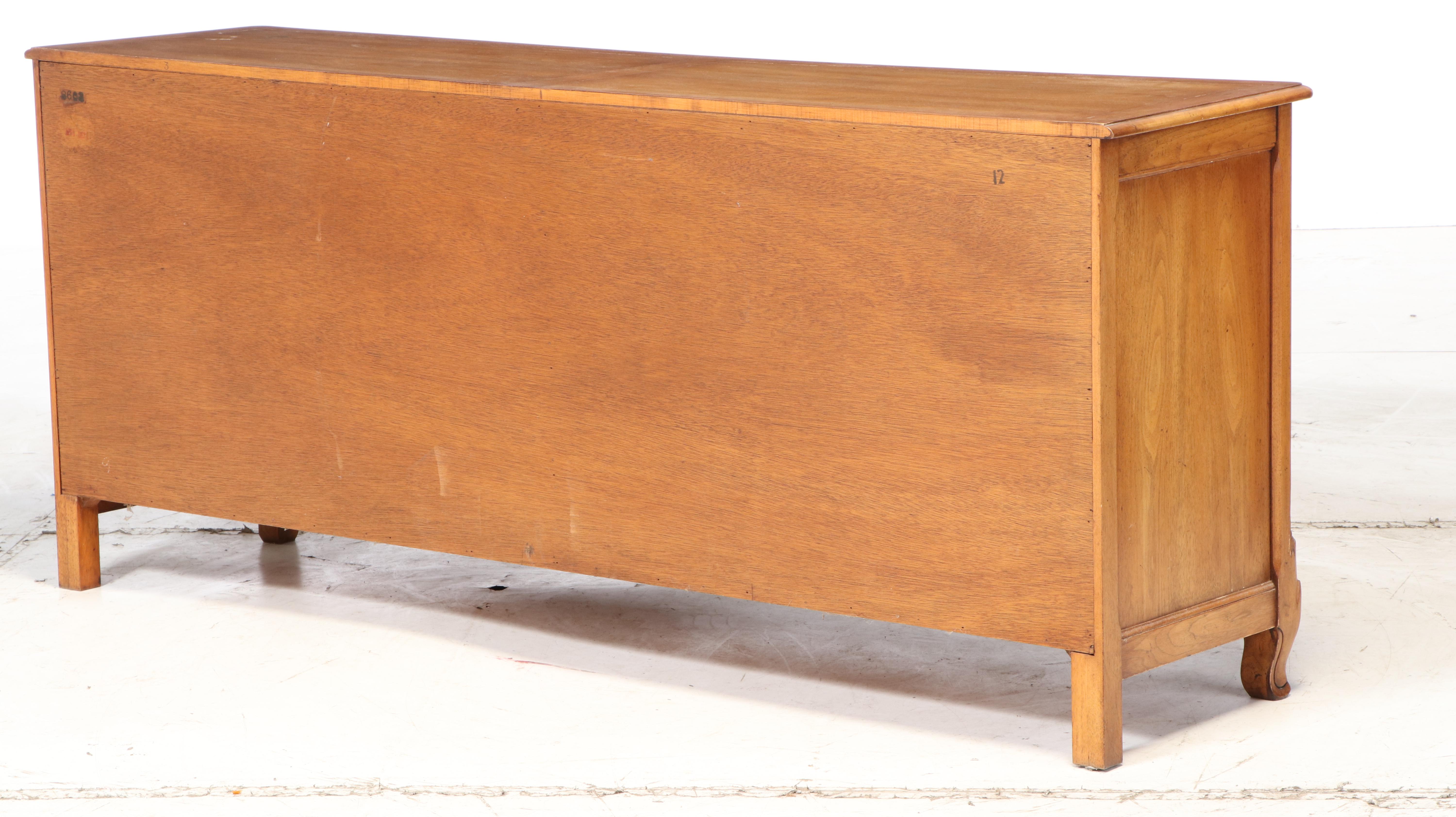 Baker Milling Road French Provincial Style Pecan Dresser, Mid-20th Century