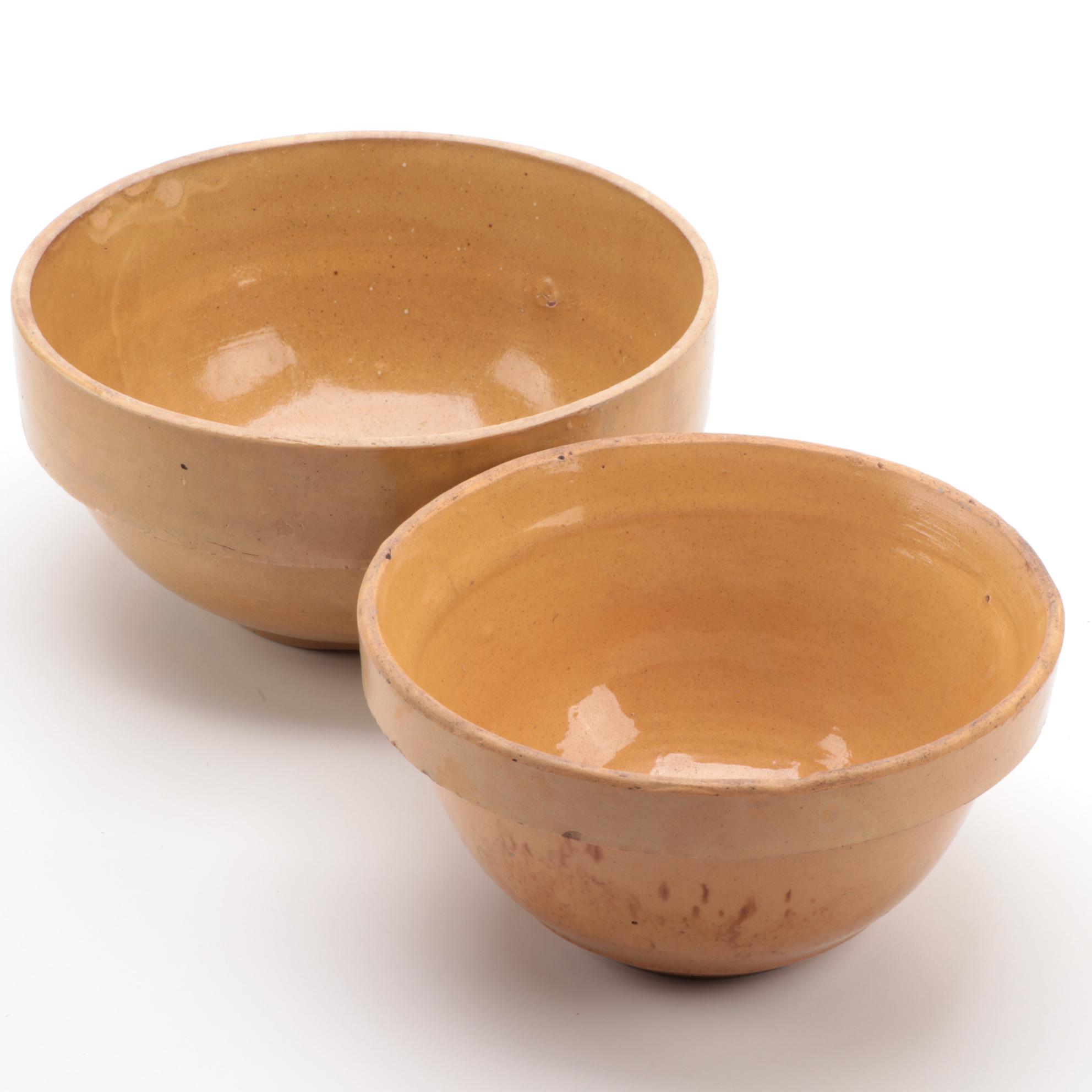 Yellow Stoneware Mixing Bowls