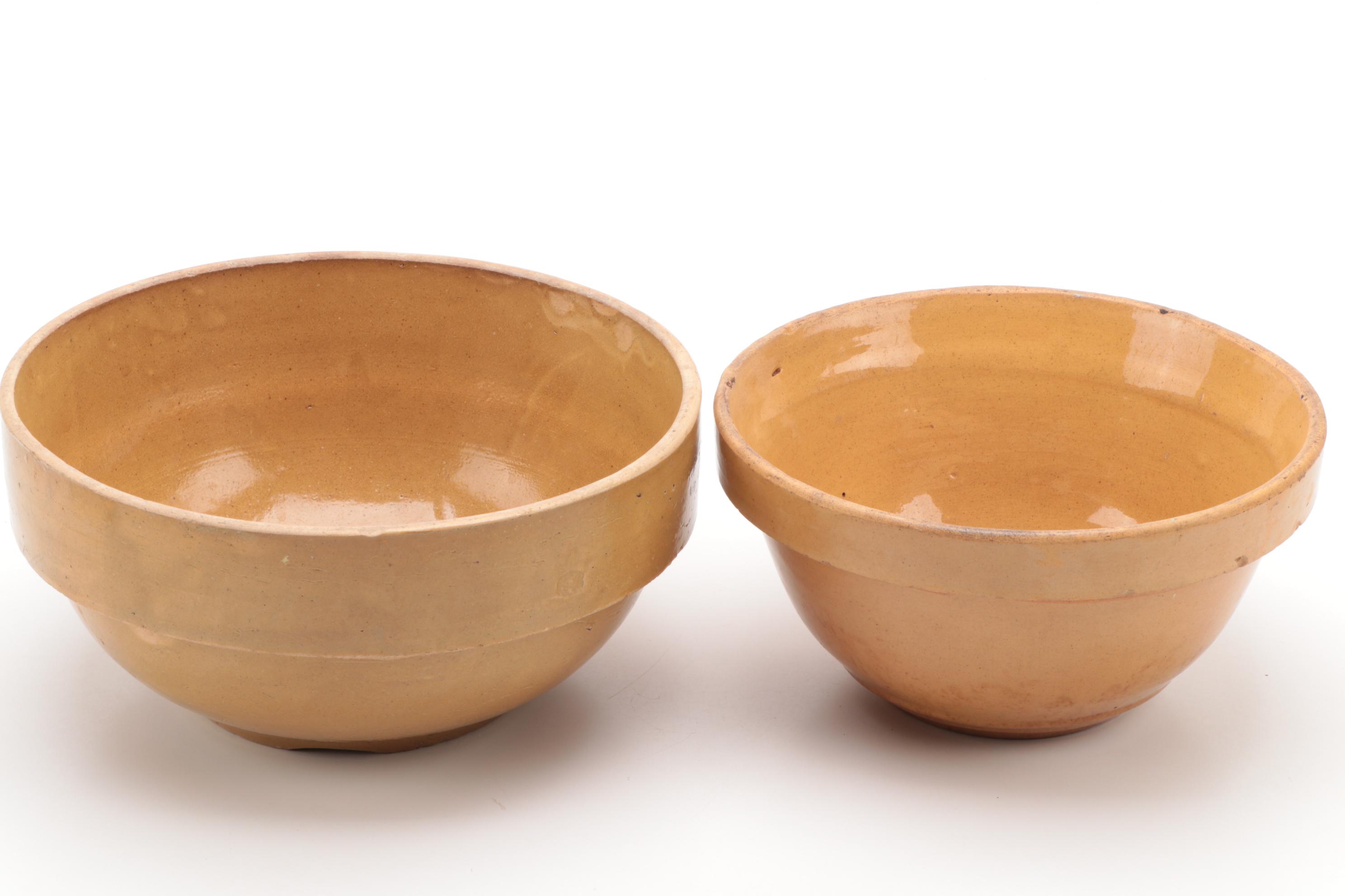 Yellow Stoneware Mixing Bowls