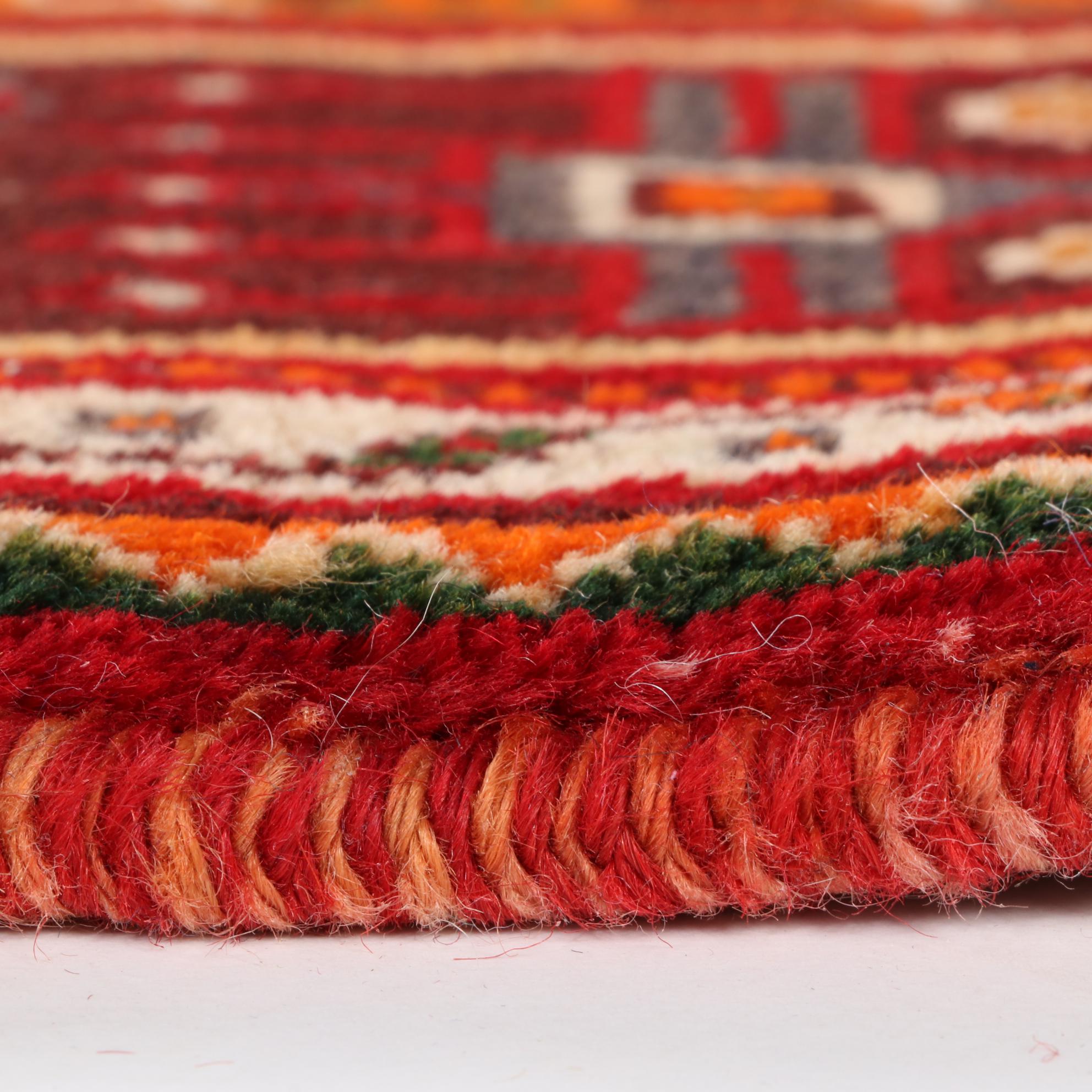 5'3 x 5'10 Hand-Knotted Persian Qashqai Wool Area Rug