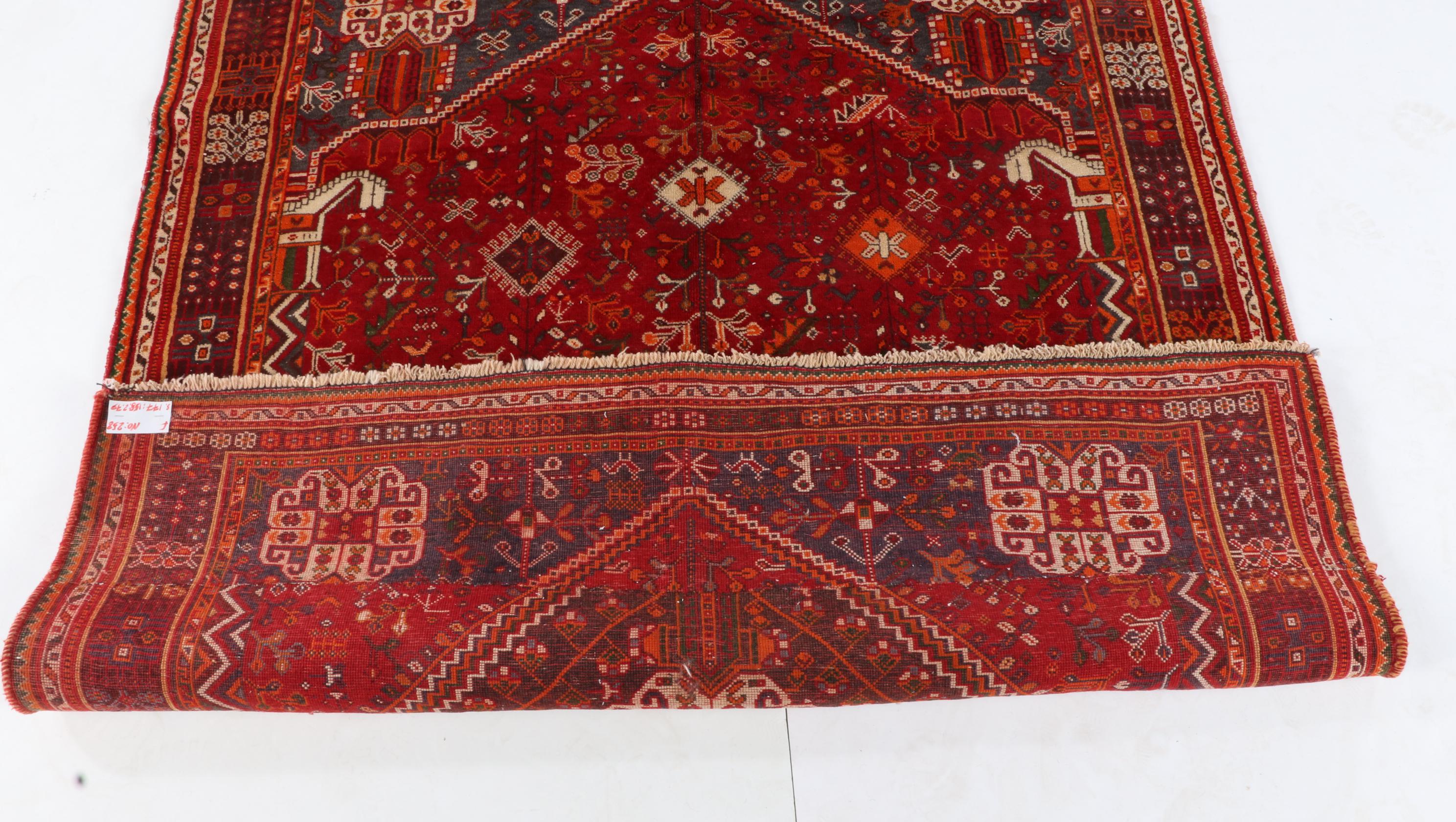 5'3 x 5'10 Hand-Knotted Persian Qashqai Wool Area Rug