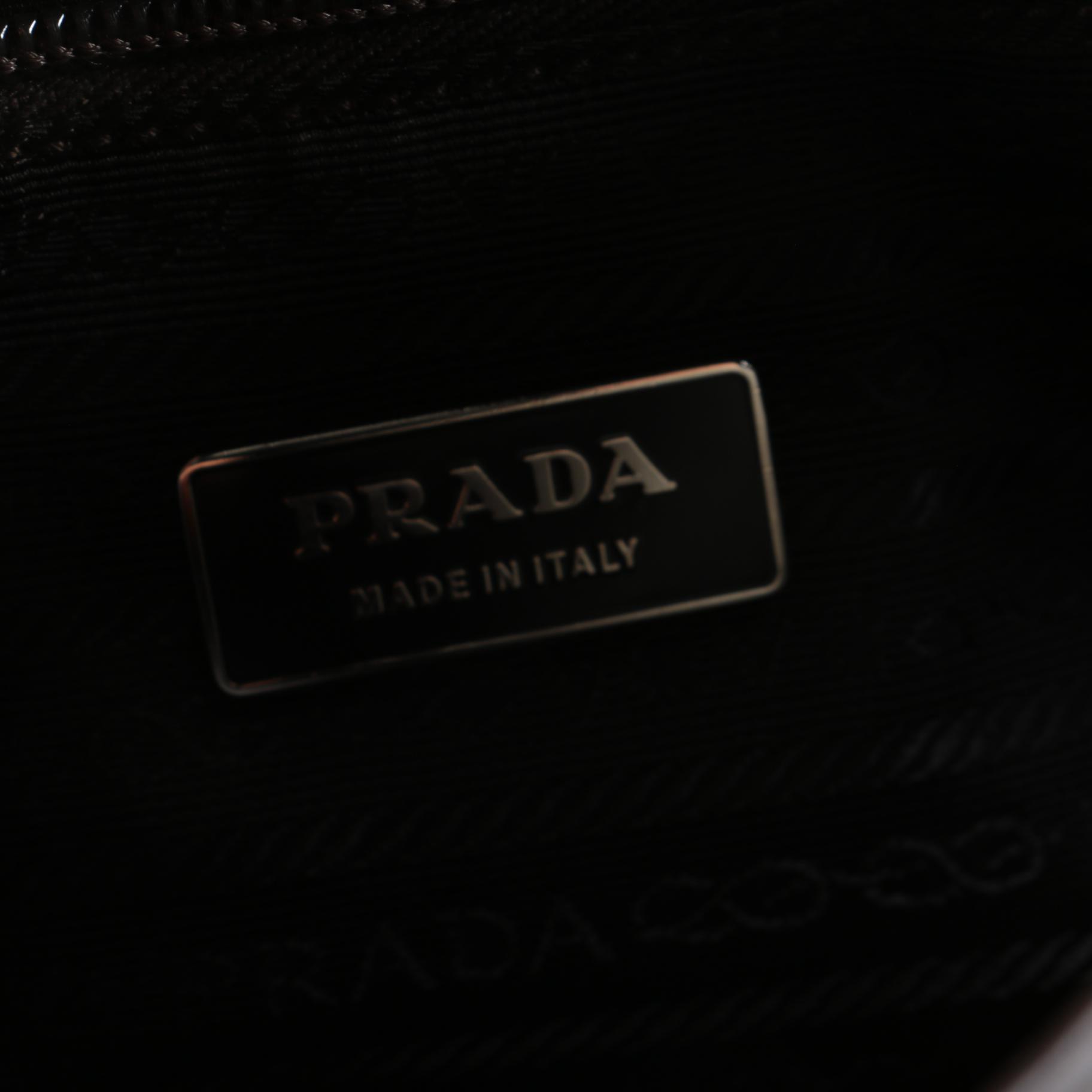 Prada Yellow and Dark Brown Leather Front Flap Shoulder Bag