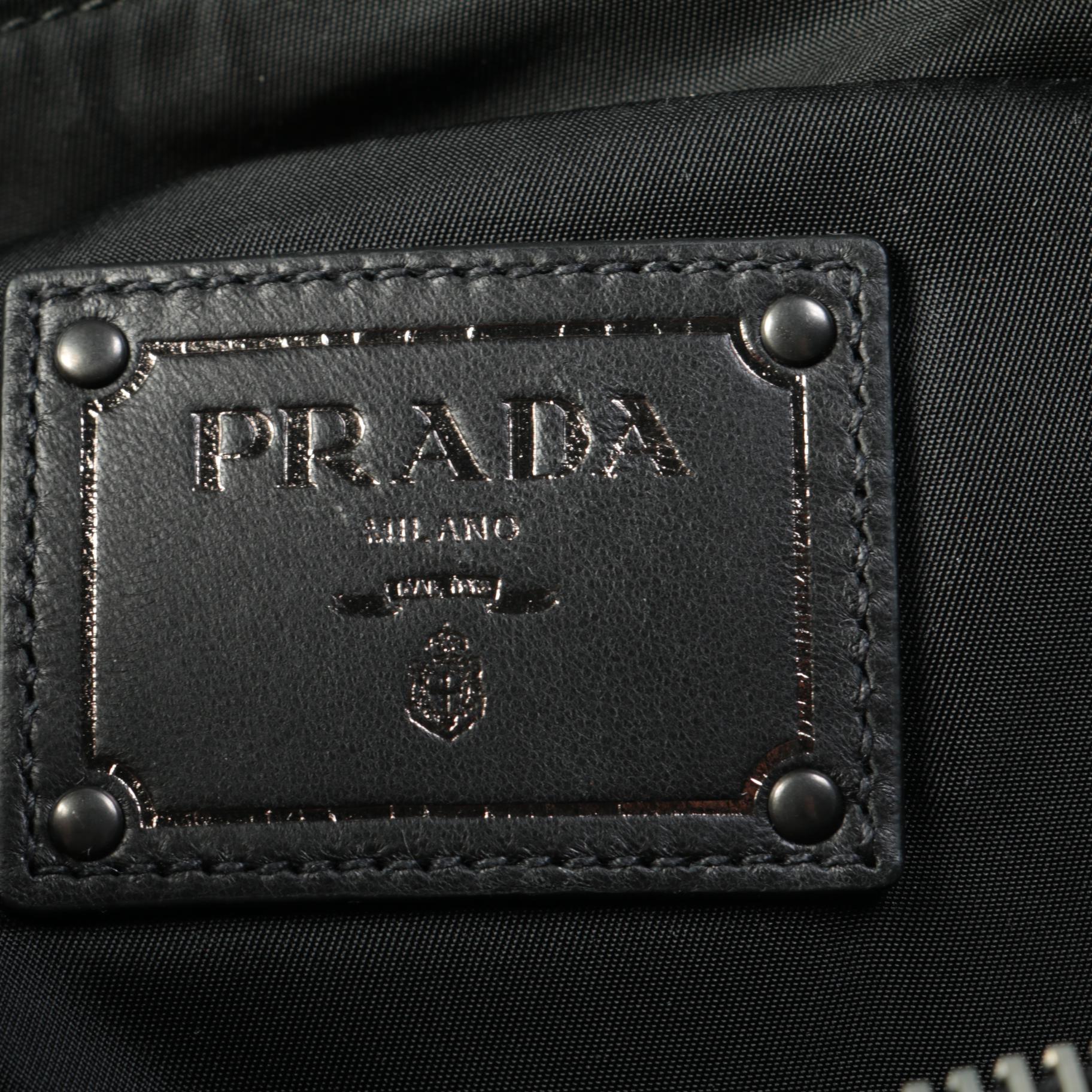 Prada Tessuto Olive and Black Reversible Tote Bag