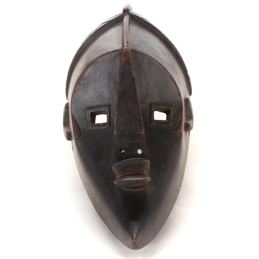 Lwalwa Style Carved Wood Mask, Central Africa