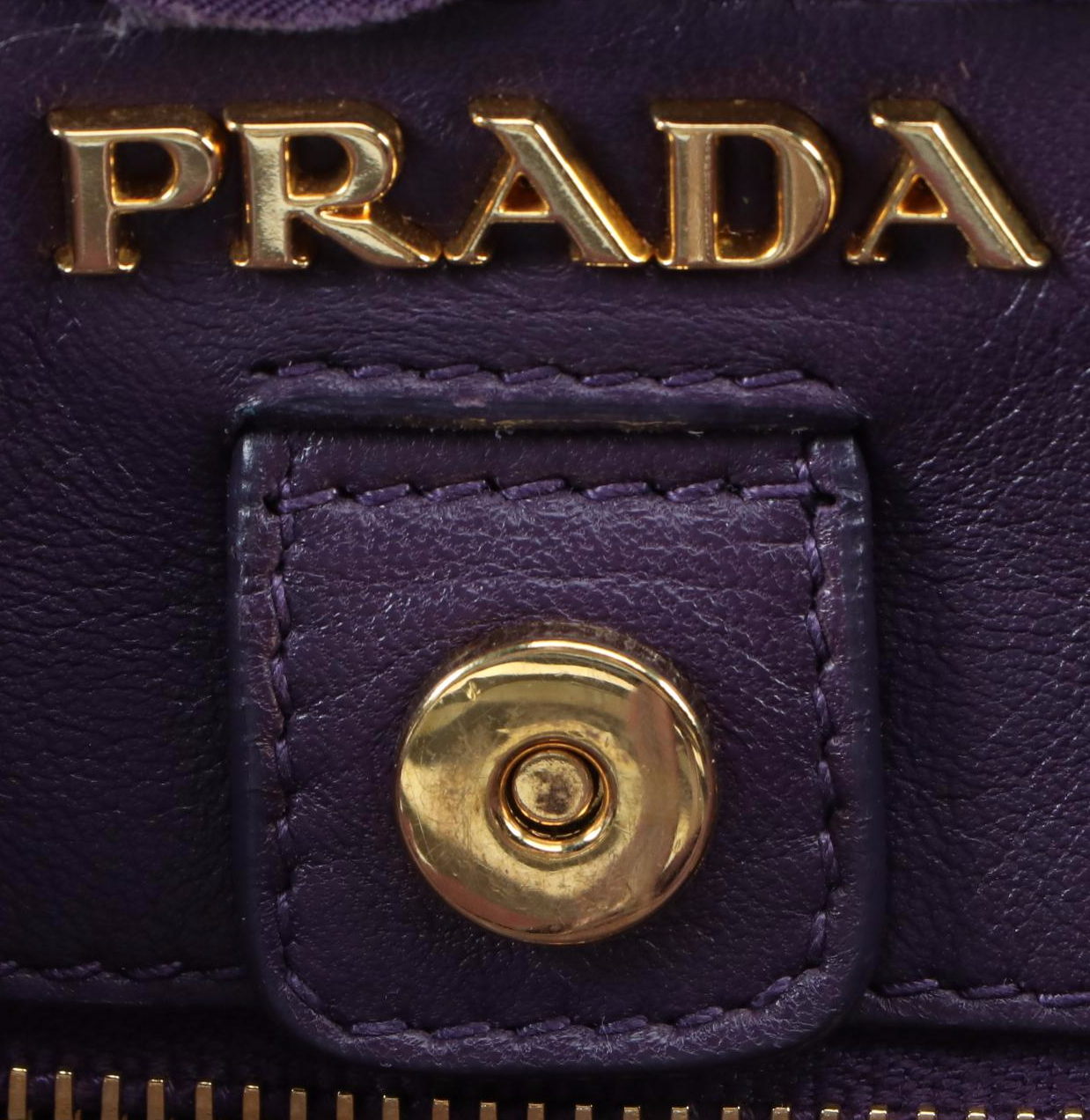Prada Purple Ruffle Tessuto Nylon and Leather Tote