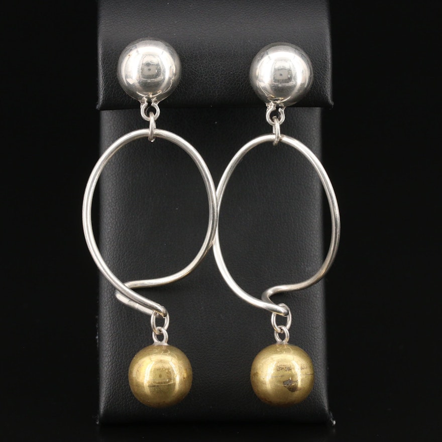 Sterling Silver Abstract Dangle Earrings