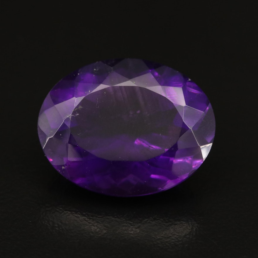 Loose 27.85 CT Oval Faceted Amethyst