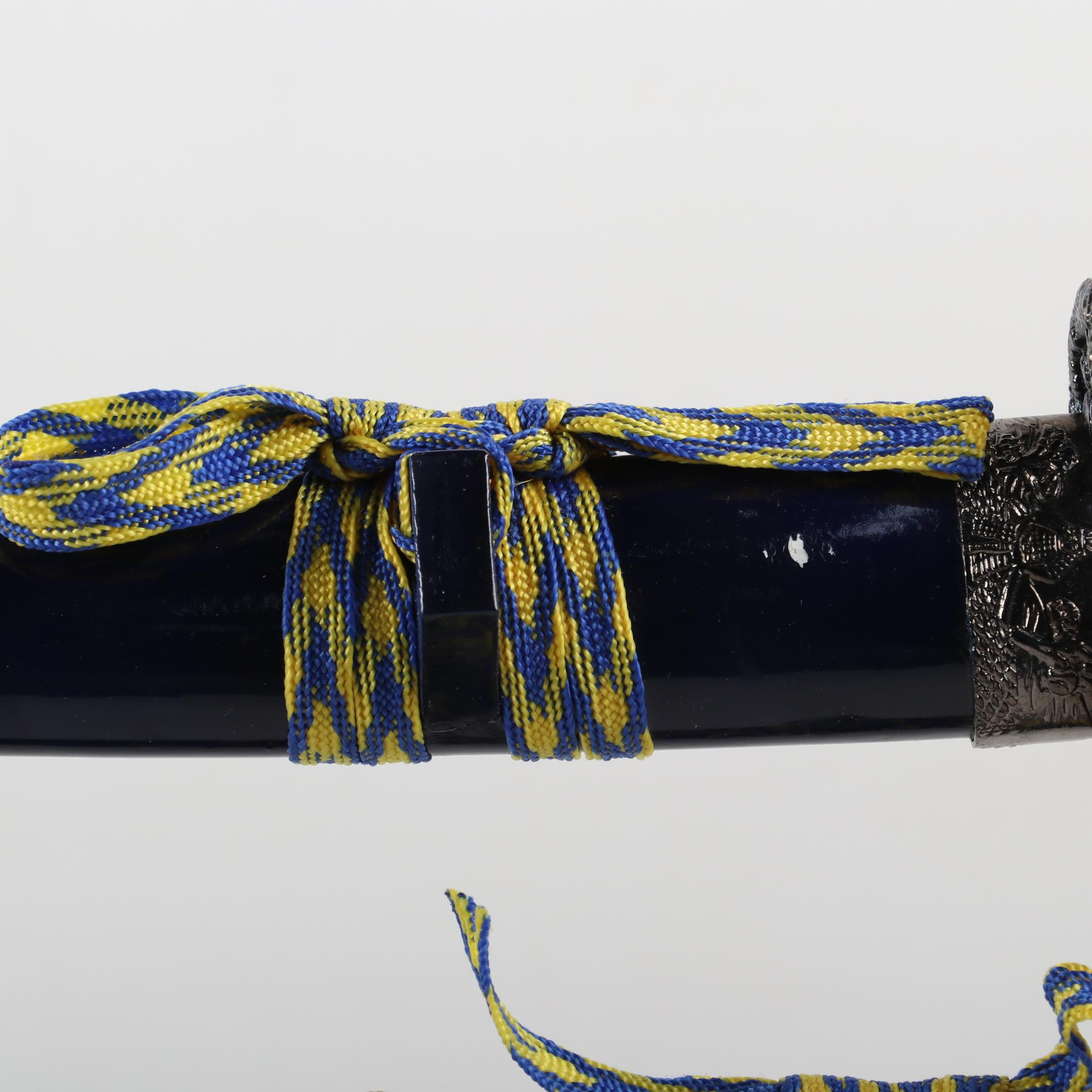 Japanese Style Katana, Wakizashi and Tanto Set with Sheaths and Kake Stand