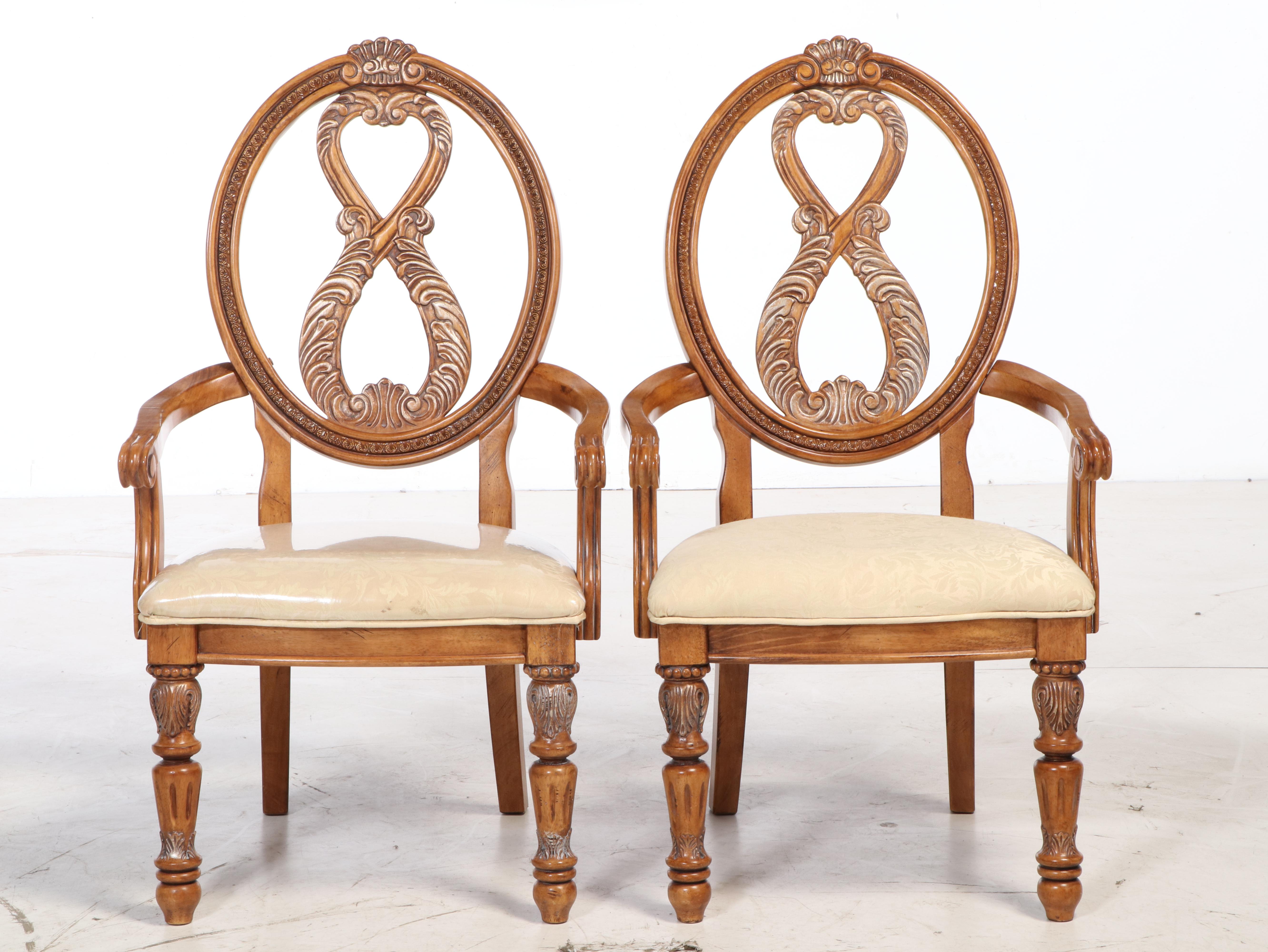 Omexey Limited Baroque Style Nine-Piece Dining Set with Leaf Insert