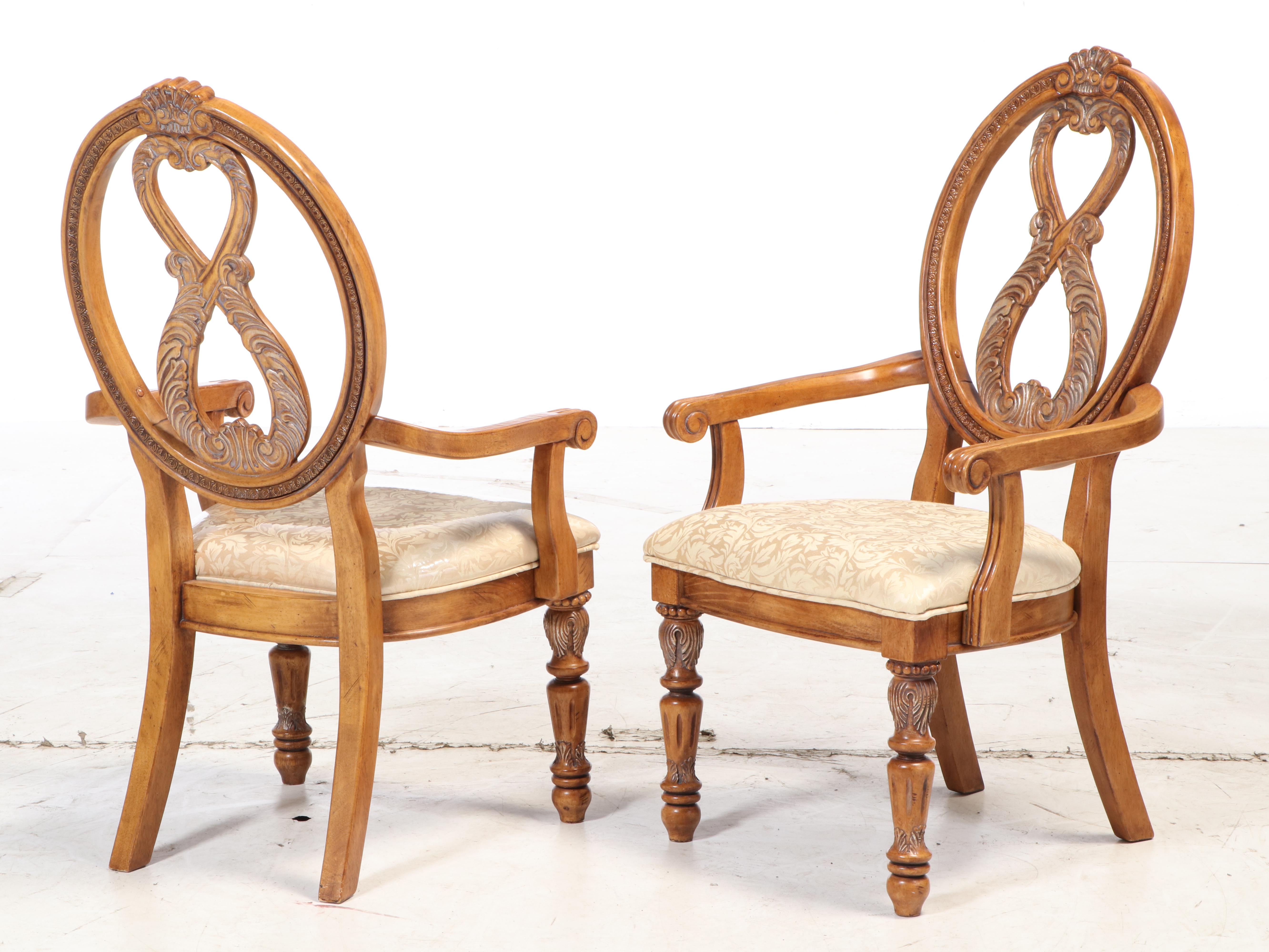 Omexey Limited Baroque Style Nine-Piece Dining Set with Leaf Insert