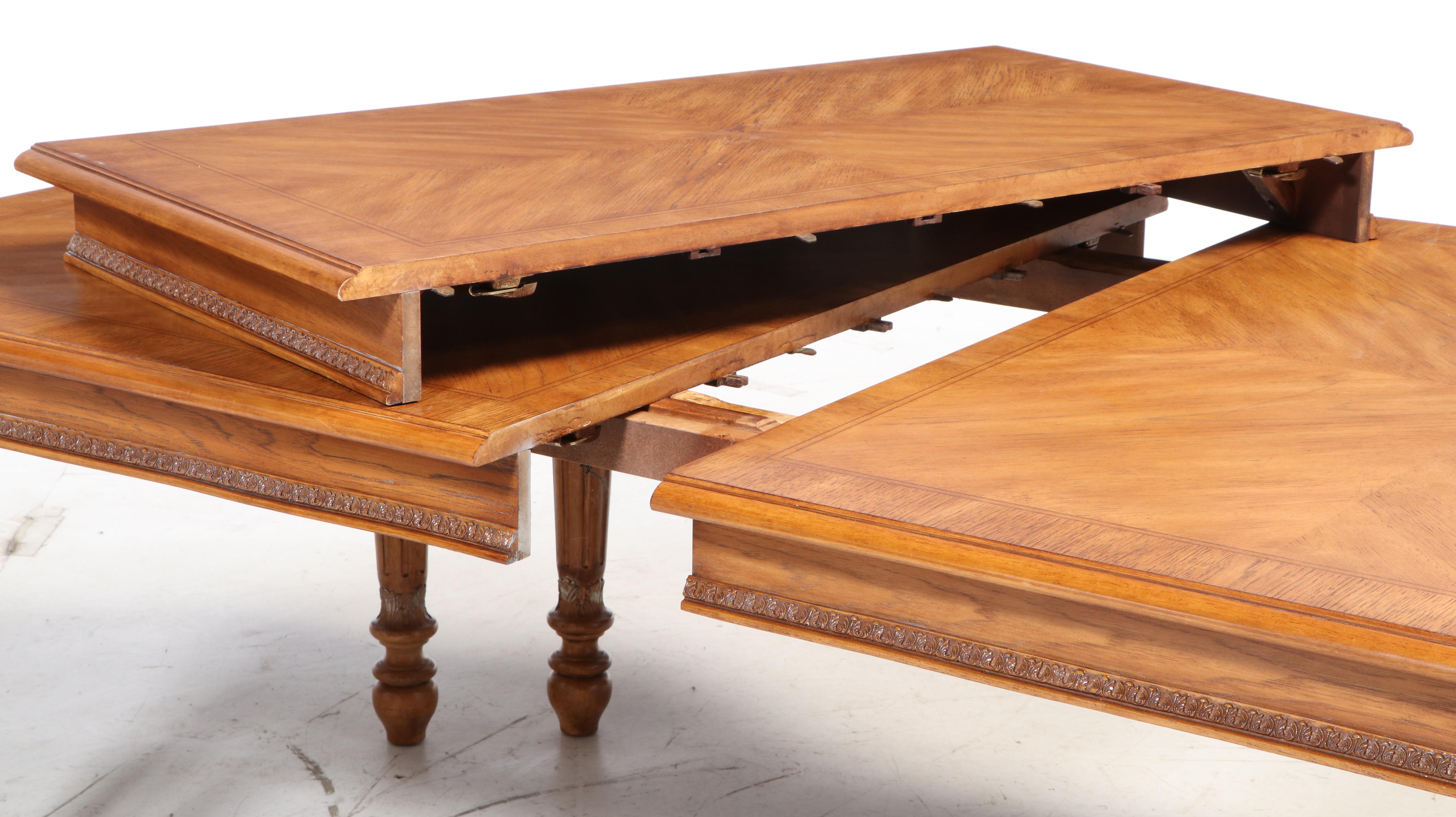 Omexey Limited Baroque Style Nine-Piece Dining Set with Leaf Insert