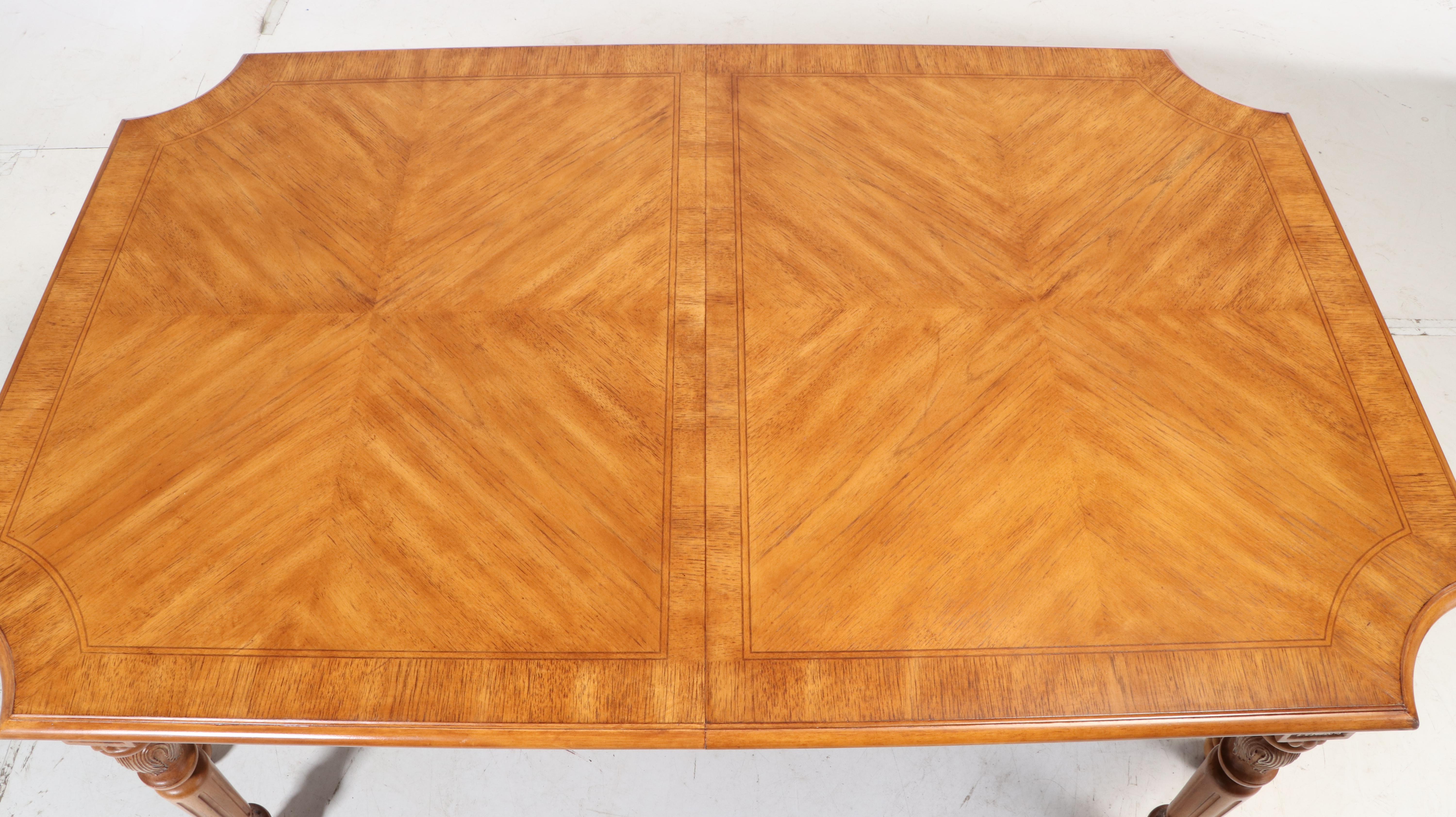 Omexey Limited Baroque Style Nine-Piece Dining Set with Leaf Insert