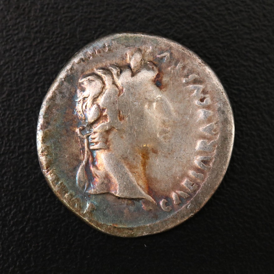 Ancient Roman Imperial AR Denarius of Augustus Caesar, ca. 2 B.C.