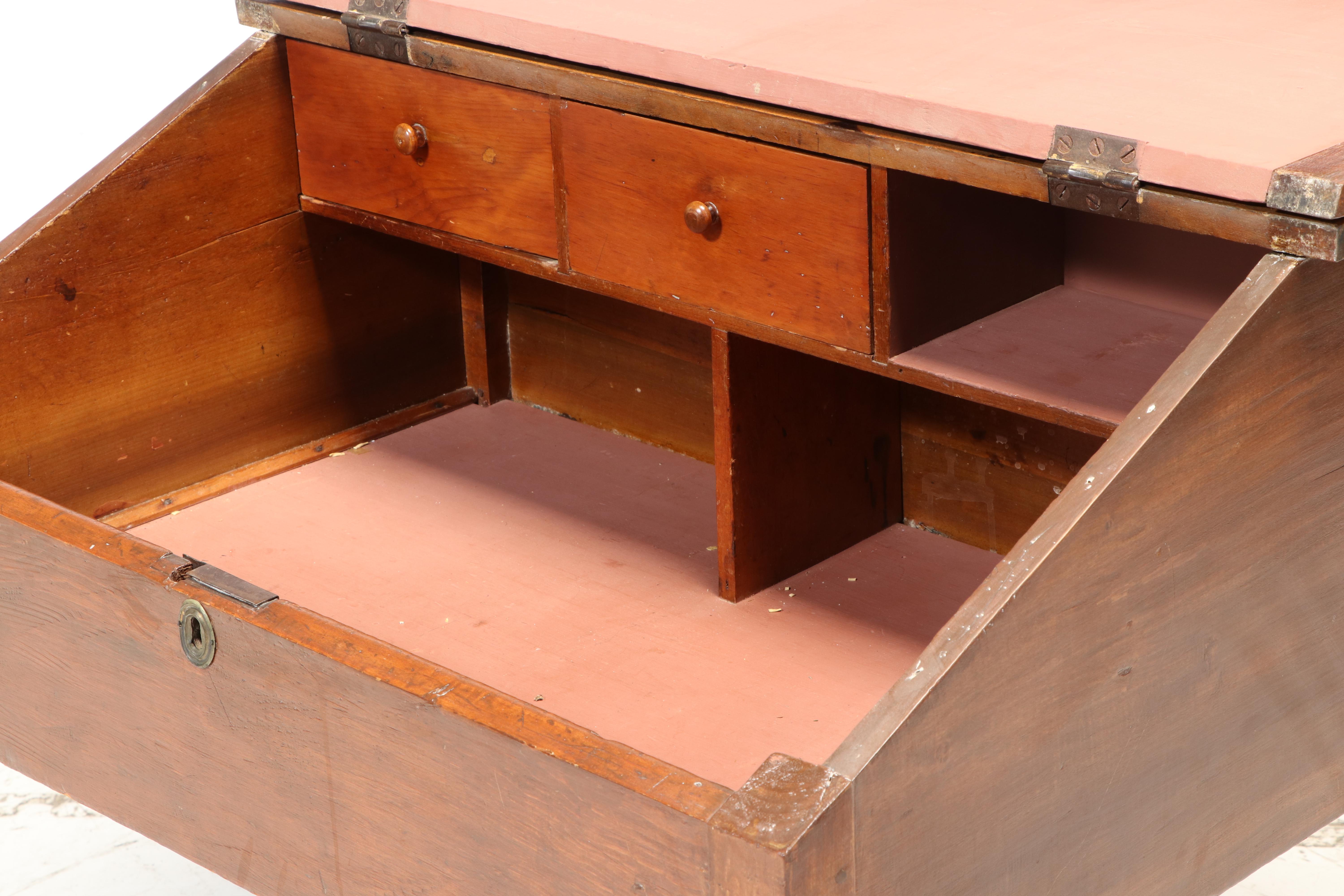 American Primitive Walnut Schoolmaster's Desk, 19th Century