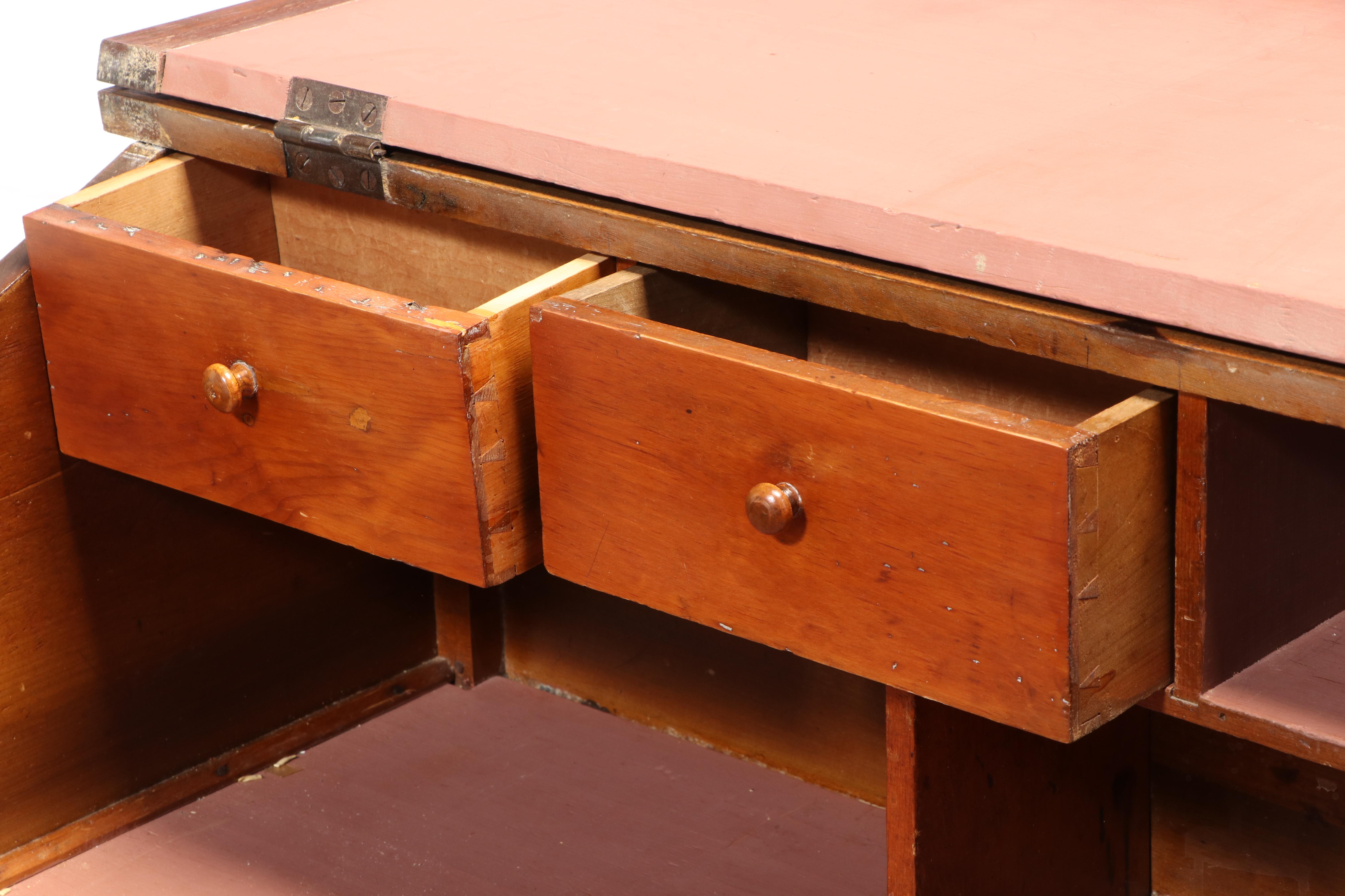American Primitive Walnut Schoolmaster's Desk, 19th Century