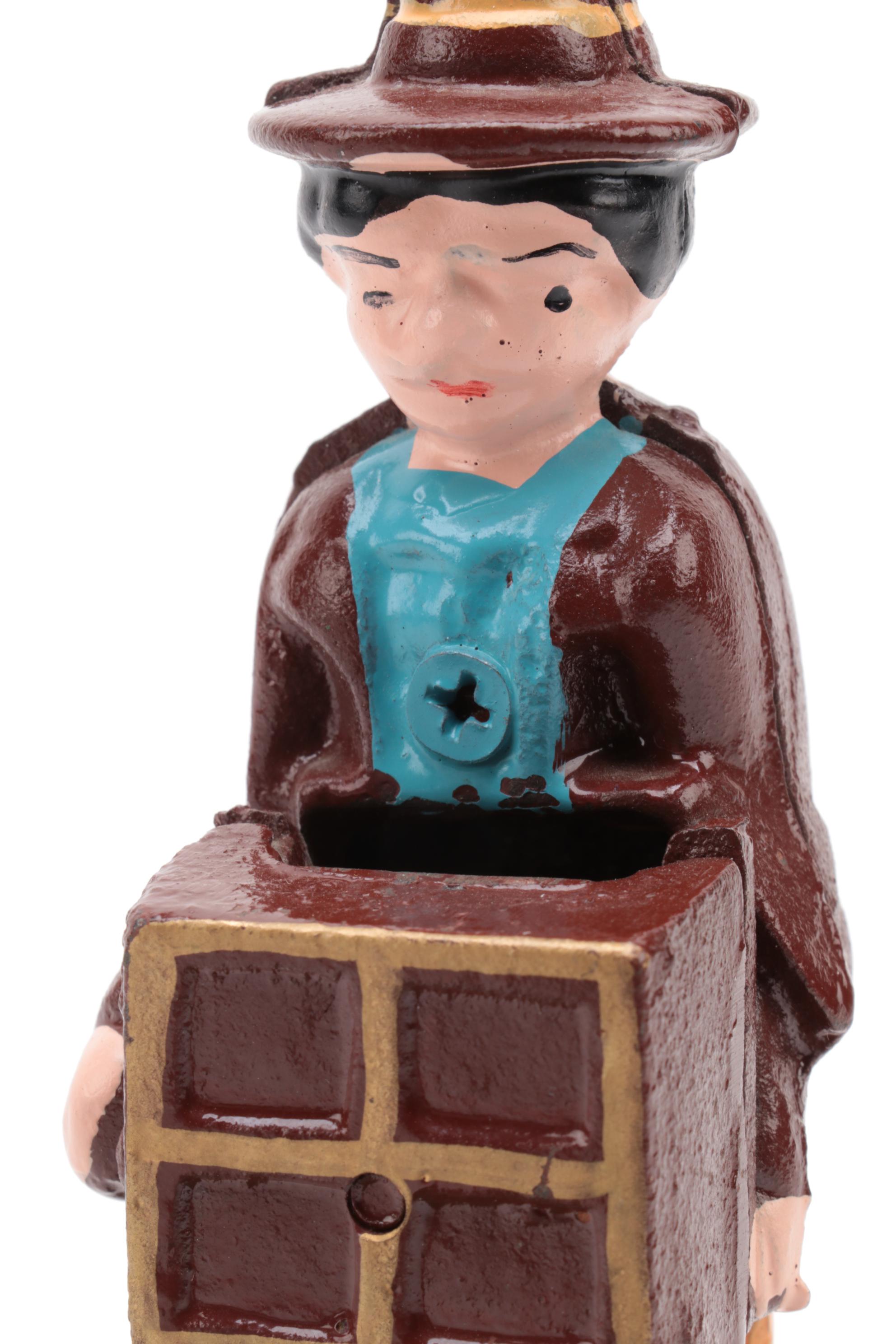 Cast Iron Mechanical Coin Banks Including "Leap Frog" and "Monkey"