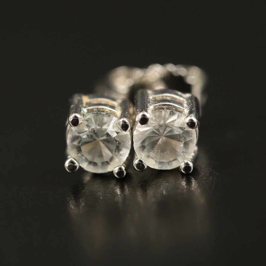 Sterling Glass Stud Earrings