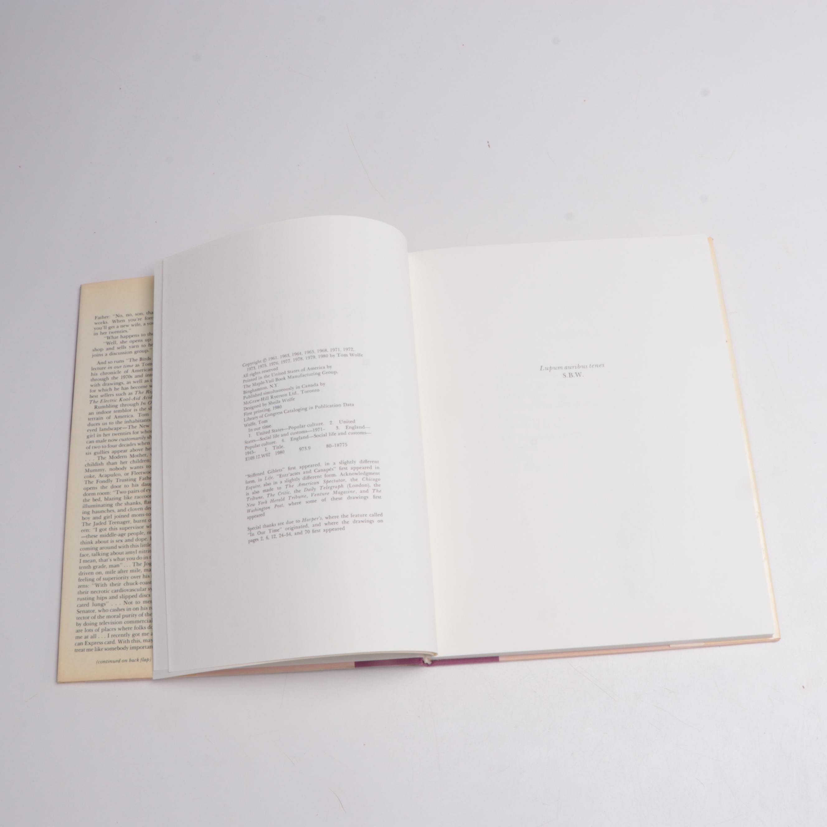 Signed First Printing "In Our Time" by Tom Wolfe with "The Sixties" by R. Avedon