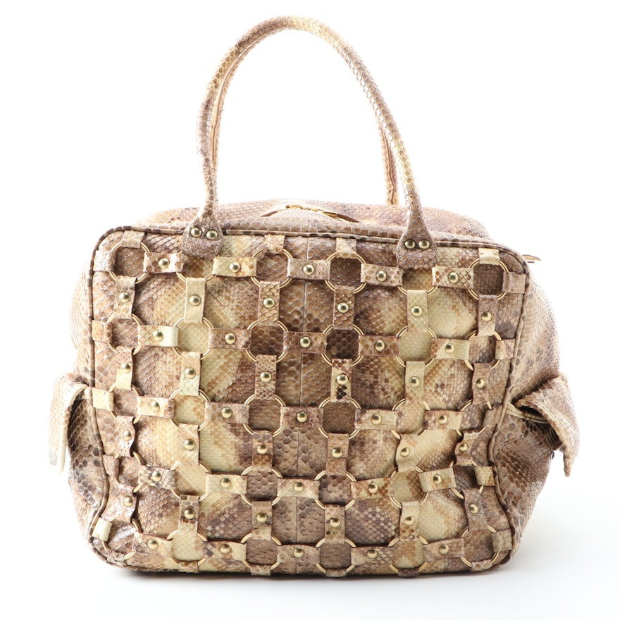 Christian Dior Python Bag with Interlocking Strap and Ring Detailing