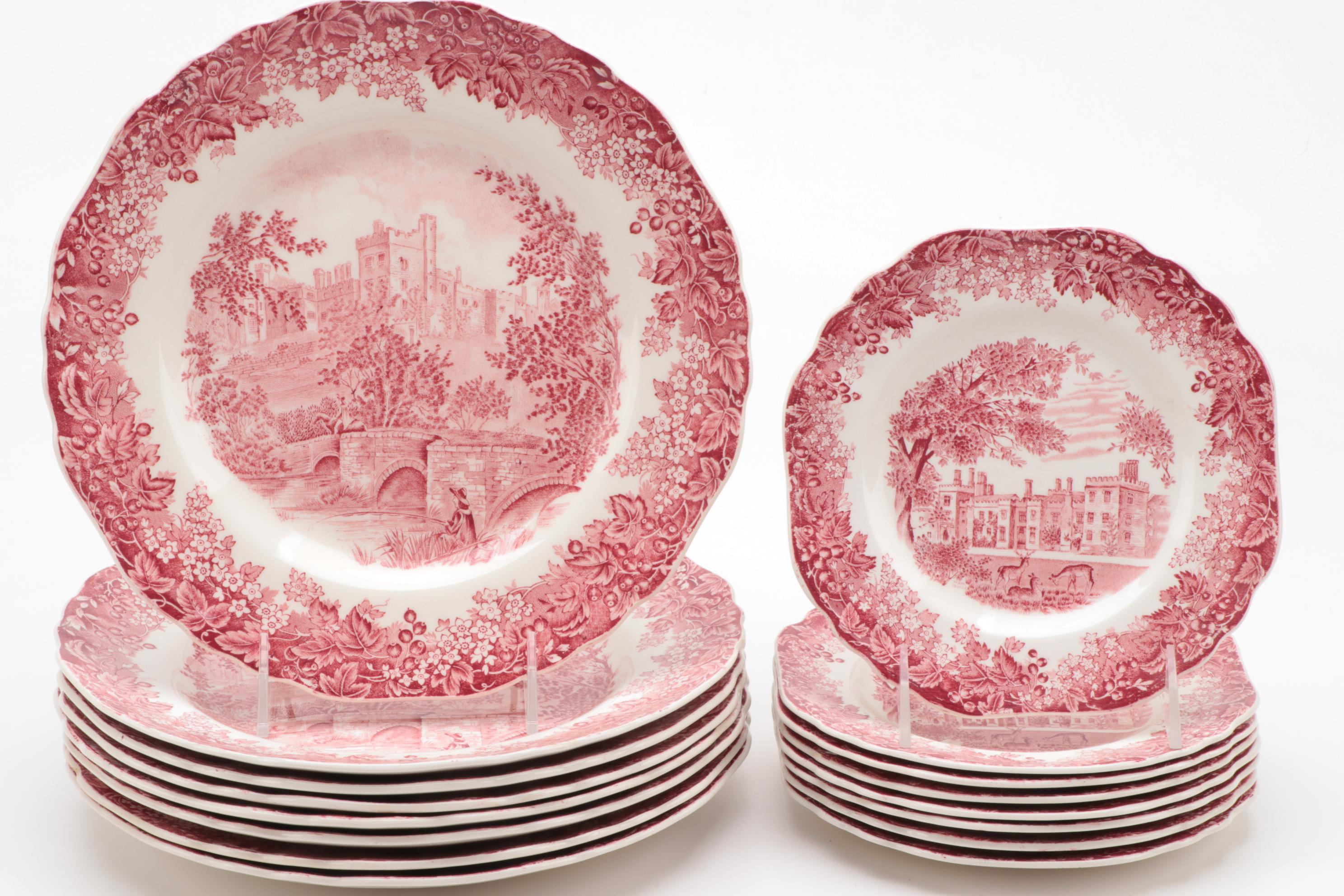 J & G Meakin "Romantic England Red" Dinnerware