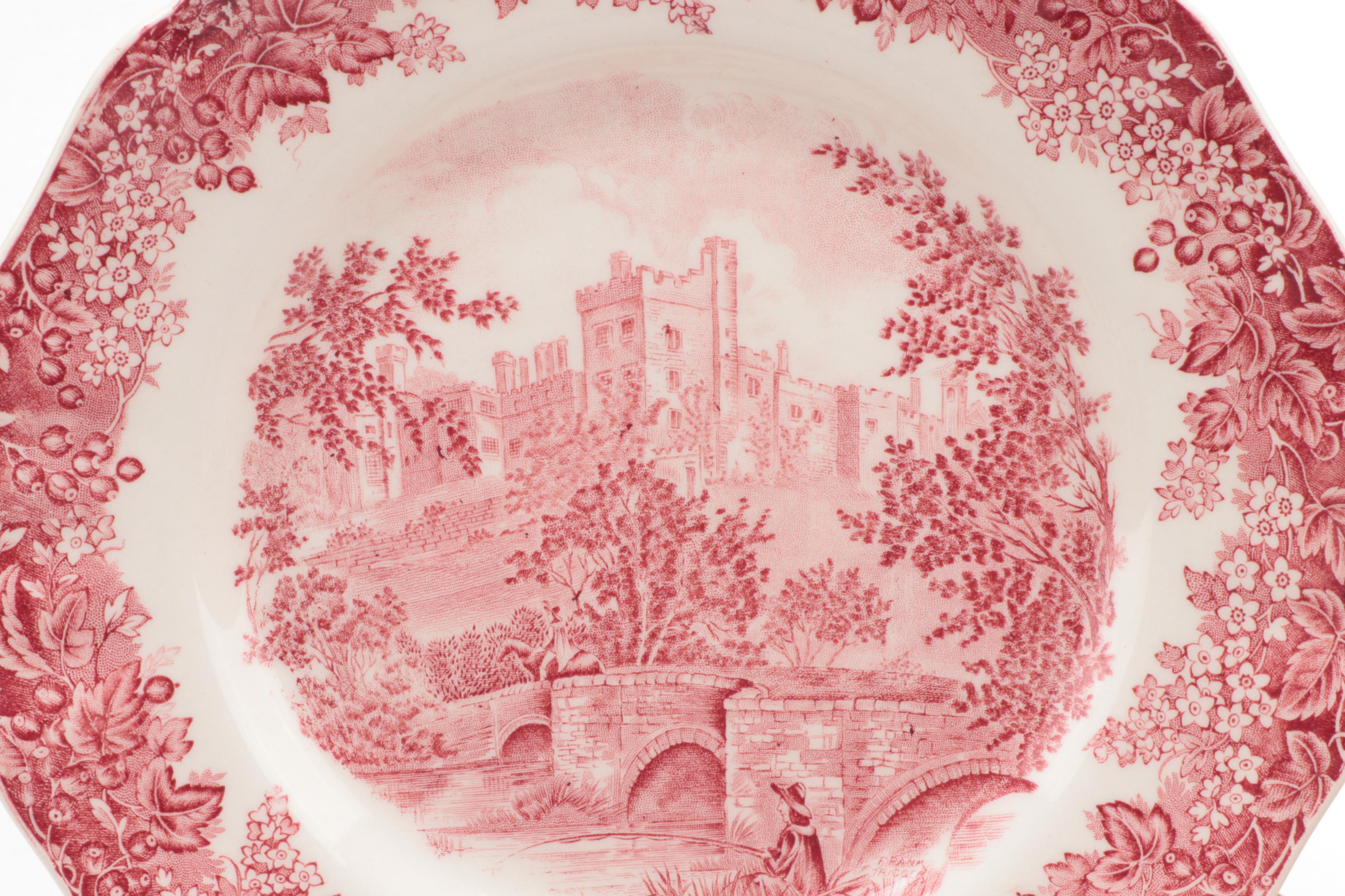 J & G Meakin "Romantic England Red" Dinnerware