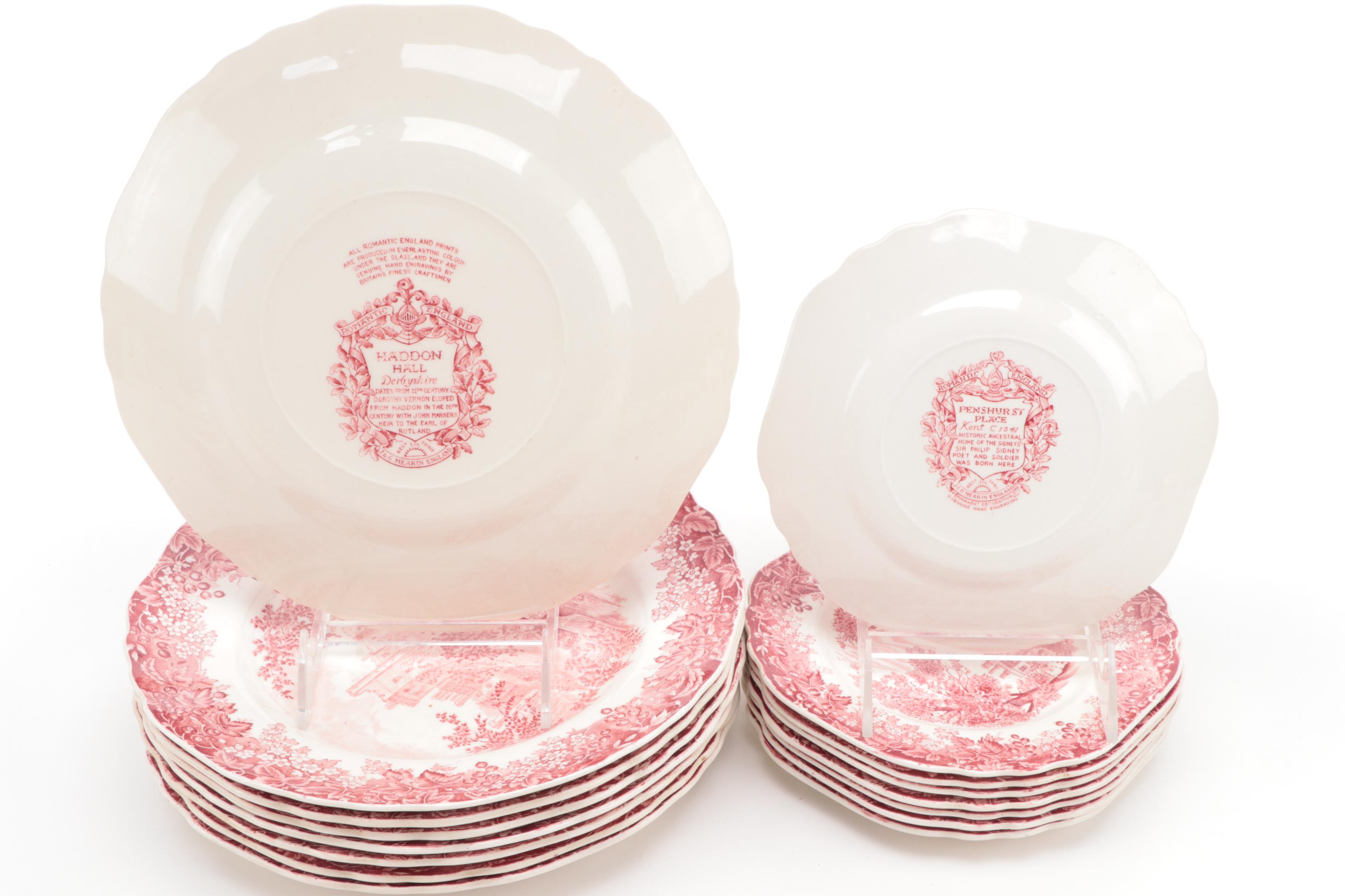 J & G Meakin "Romantic England Red" Dinnerware