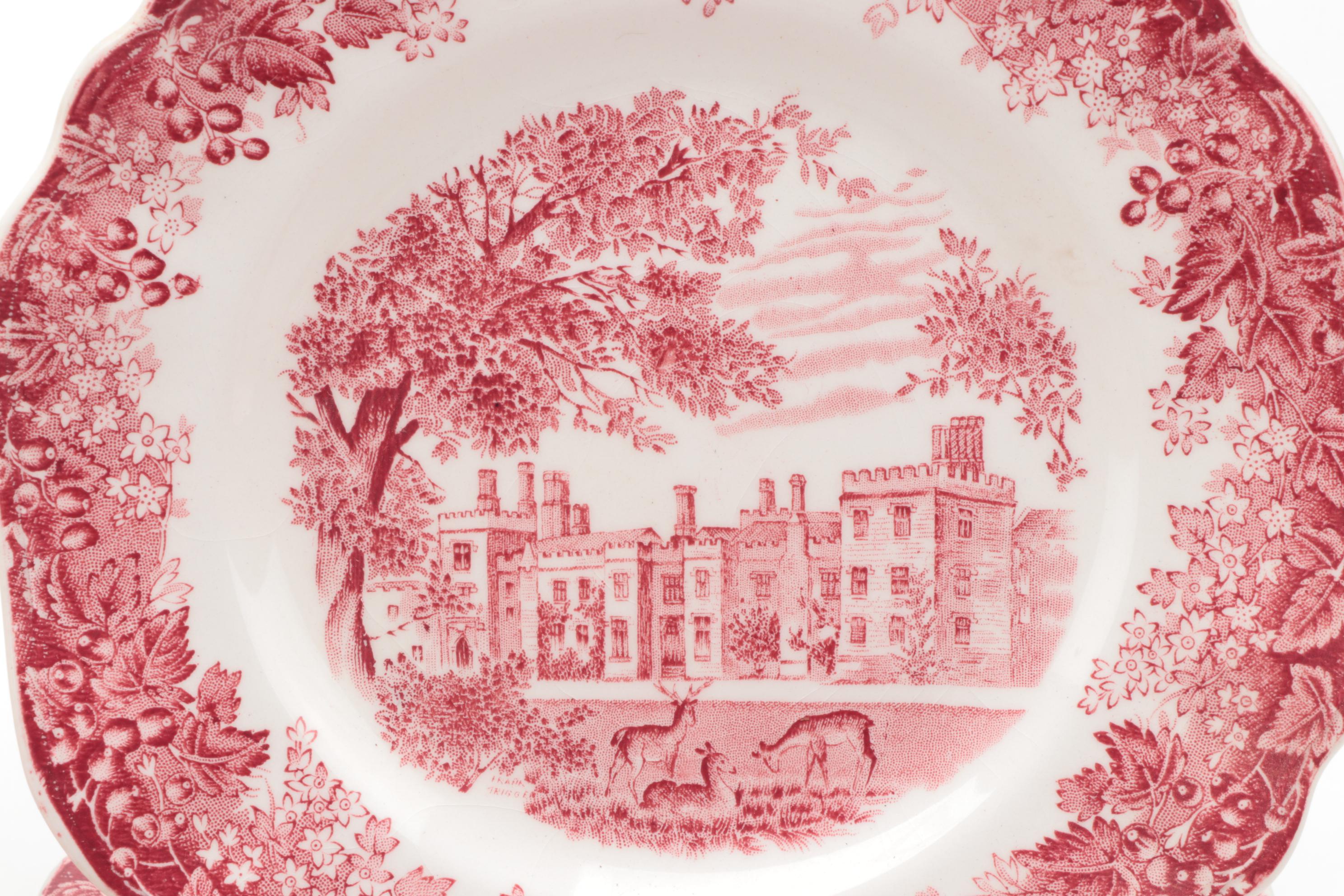 J & G Meakin "Romantic England Red" Dinnerware