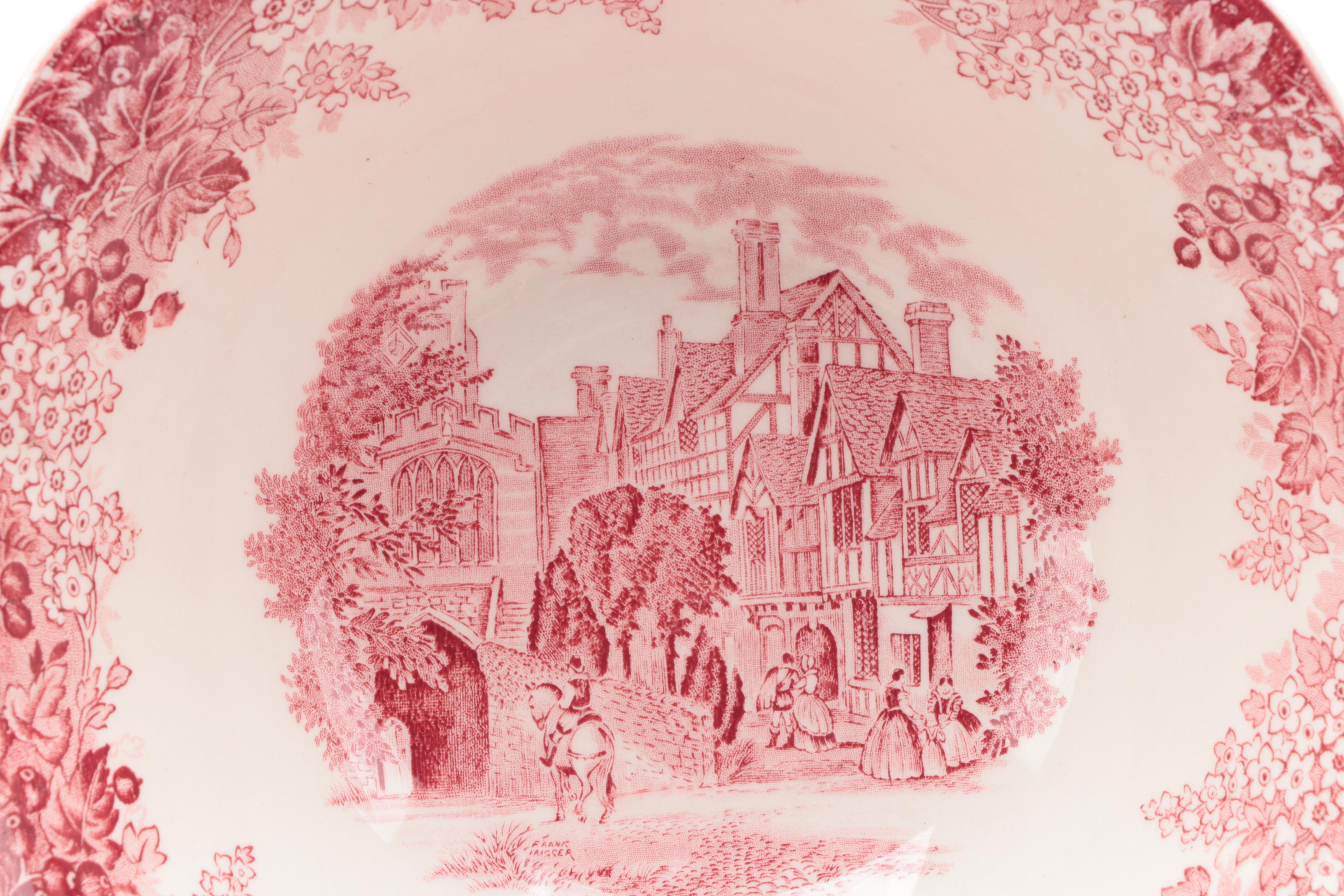 J & G Meakin "Romantic England Red" Dinnerware