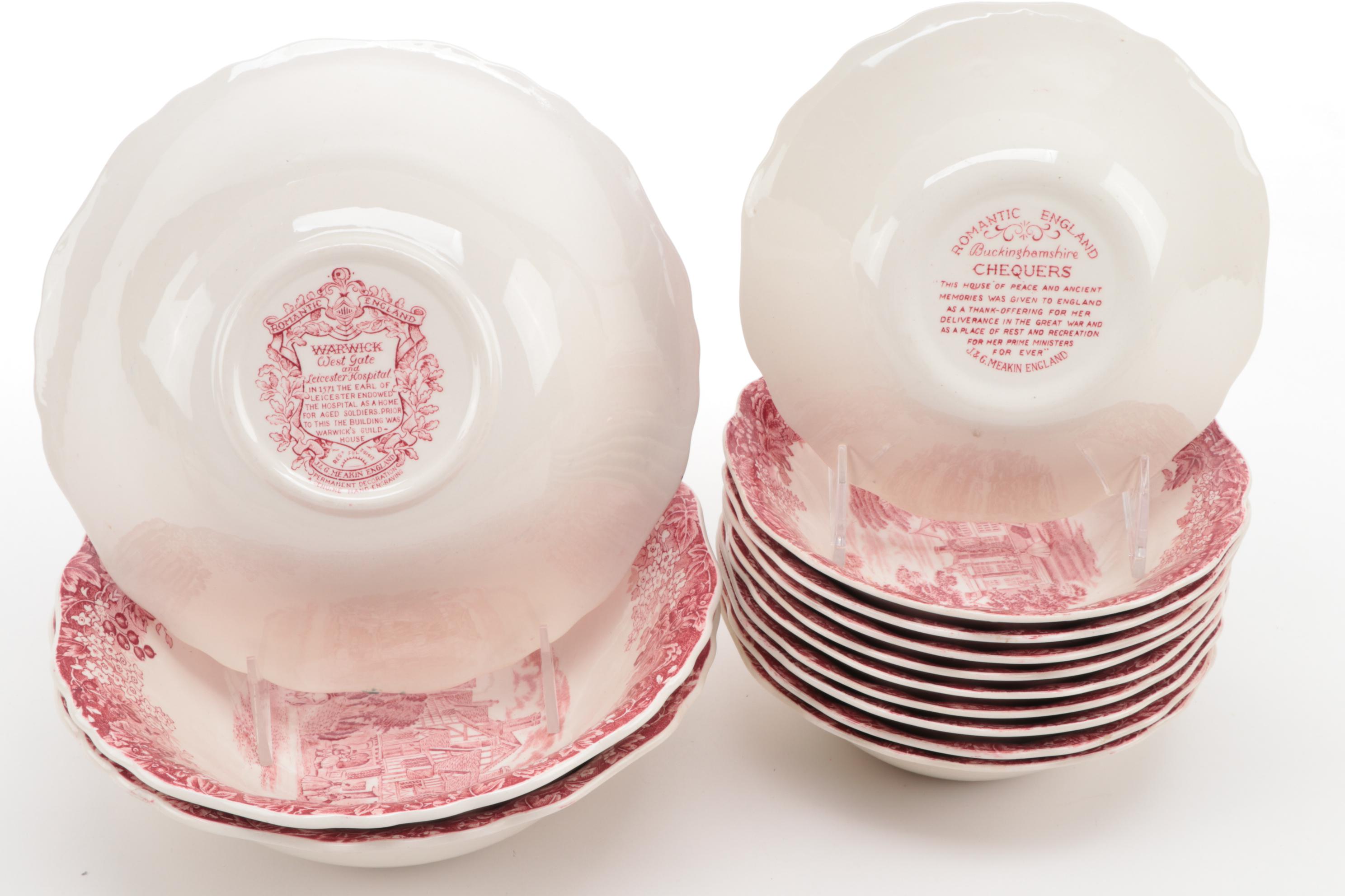 J & G Meakin "Romantic England Red" Dinnerware