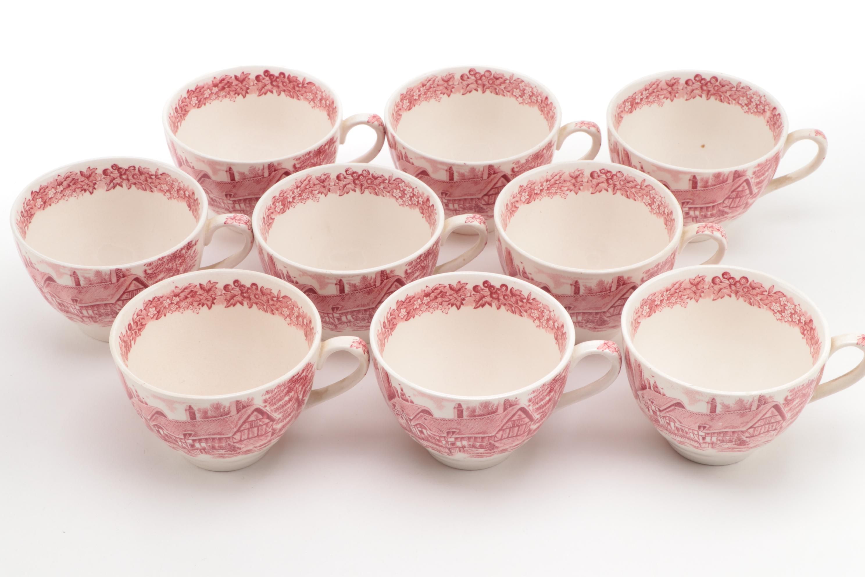 J & G Meakin "Romantic England Red" Dinnerware