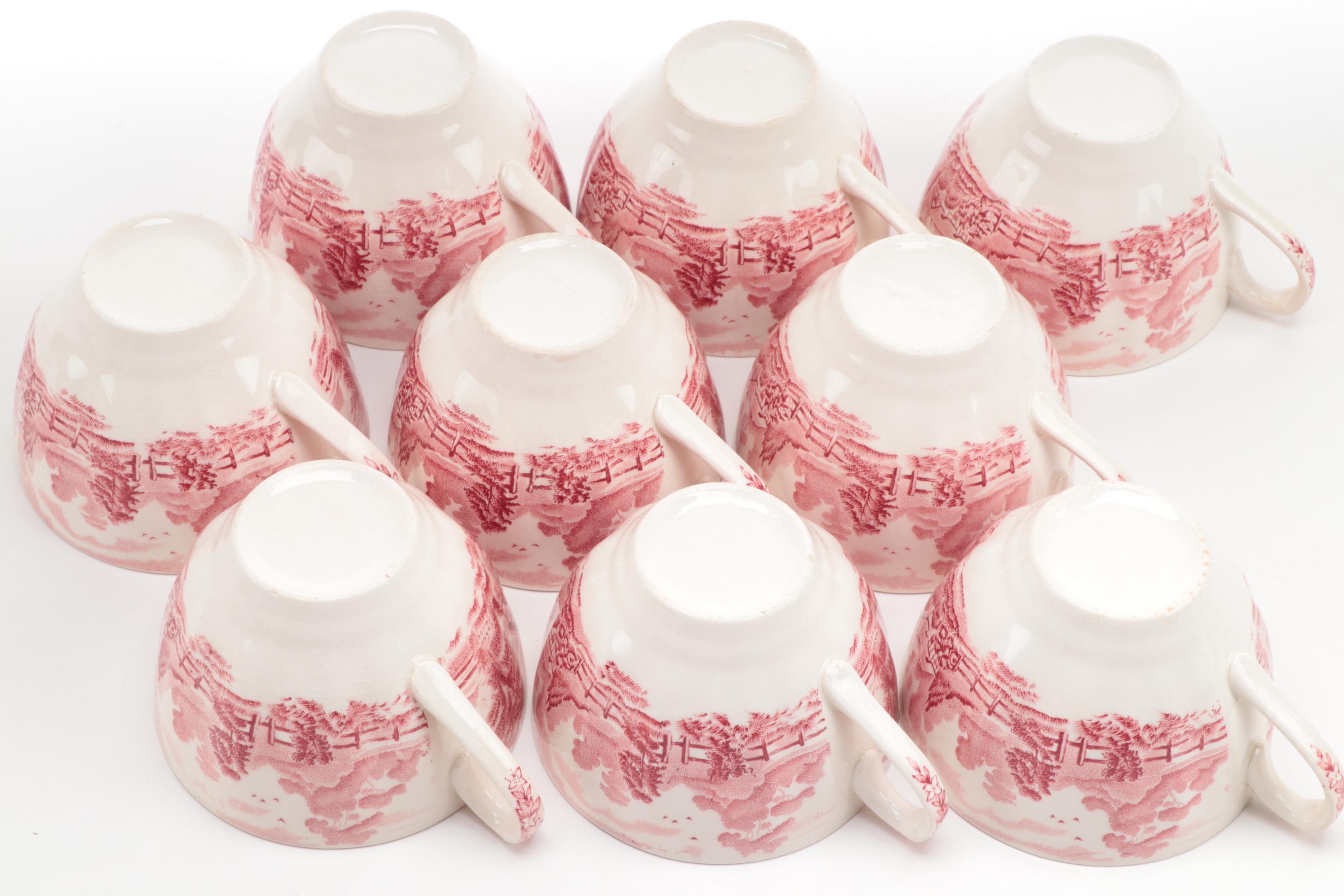 J & G Meakin "Romantic England Red" Dinnerware