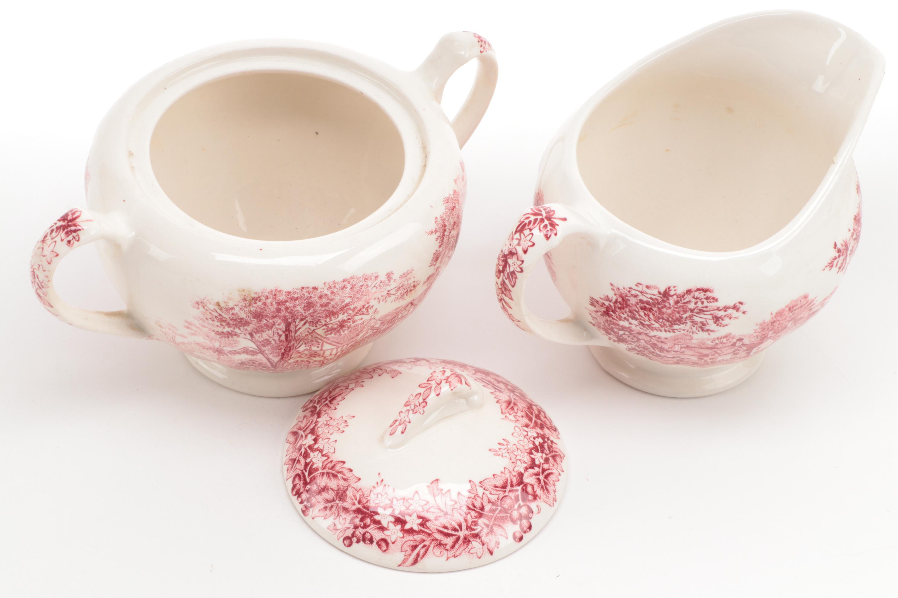 J & G Meakin "Romantic England Red" Dinnerware