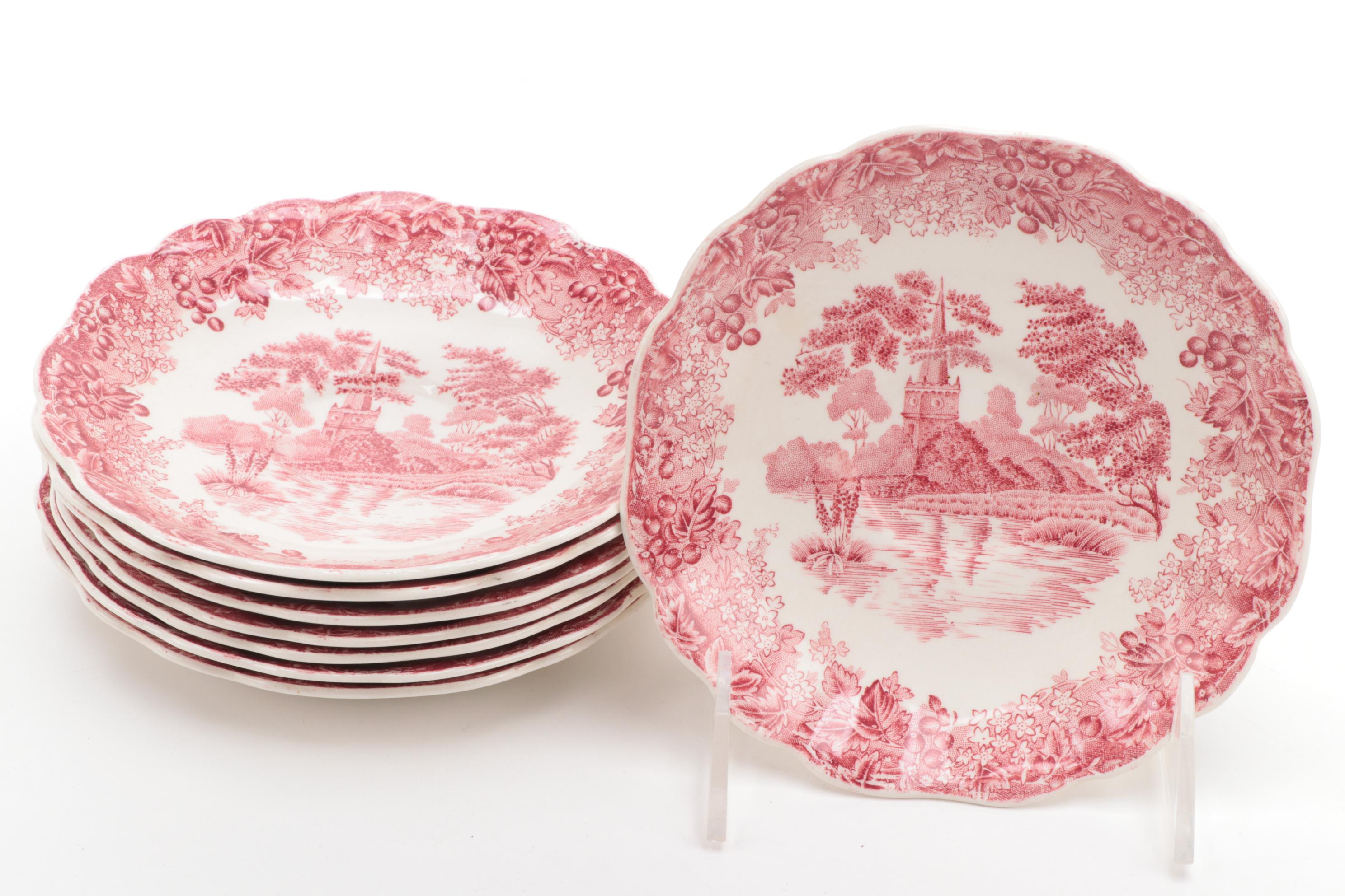 J & G Meakin "Romantic England Red" Dinnerware