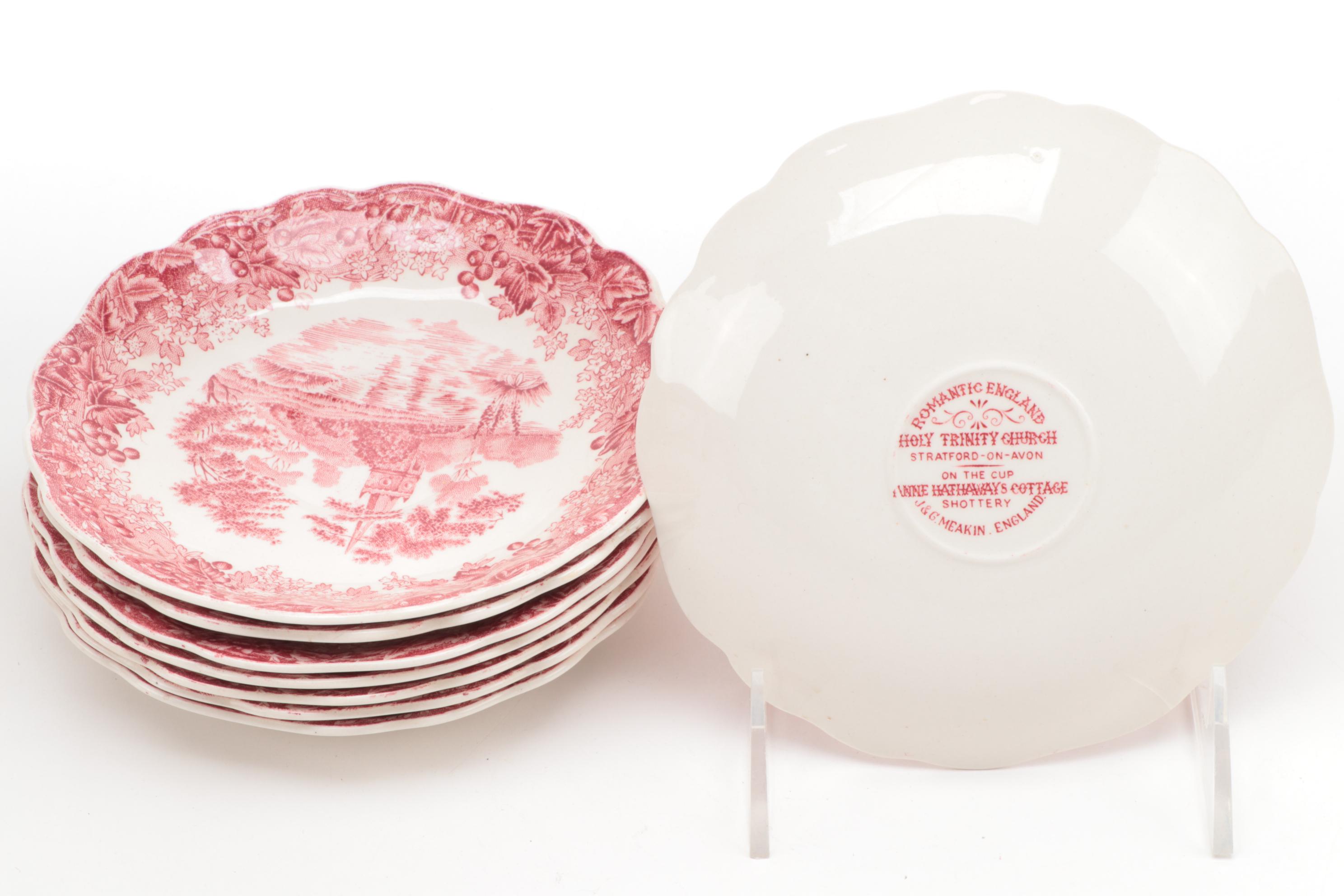 J & G Meakin "Romantic England Red" Dinnerware