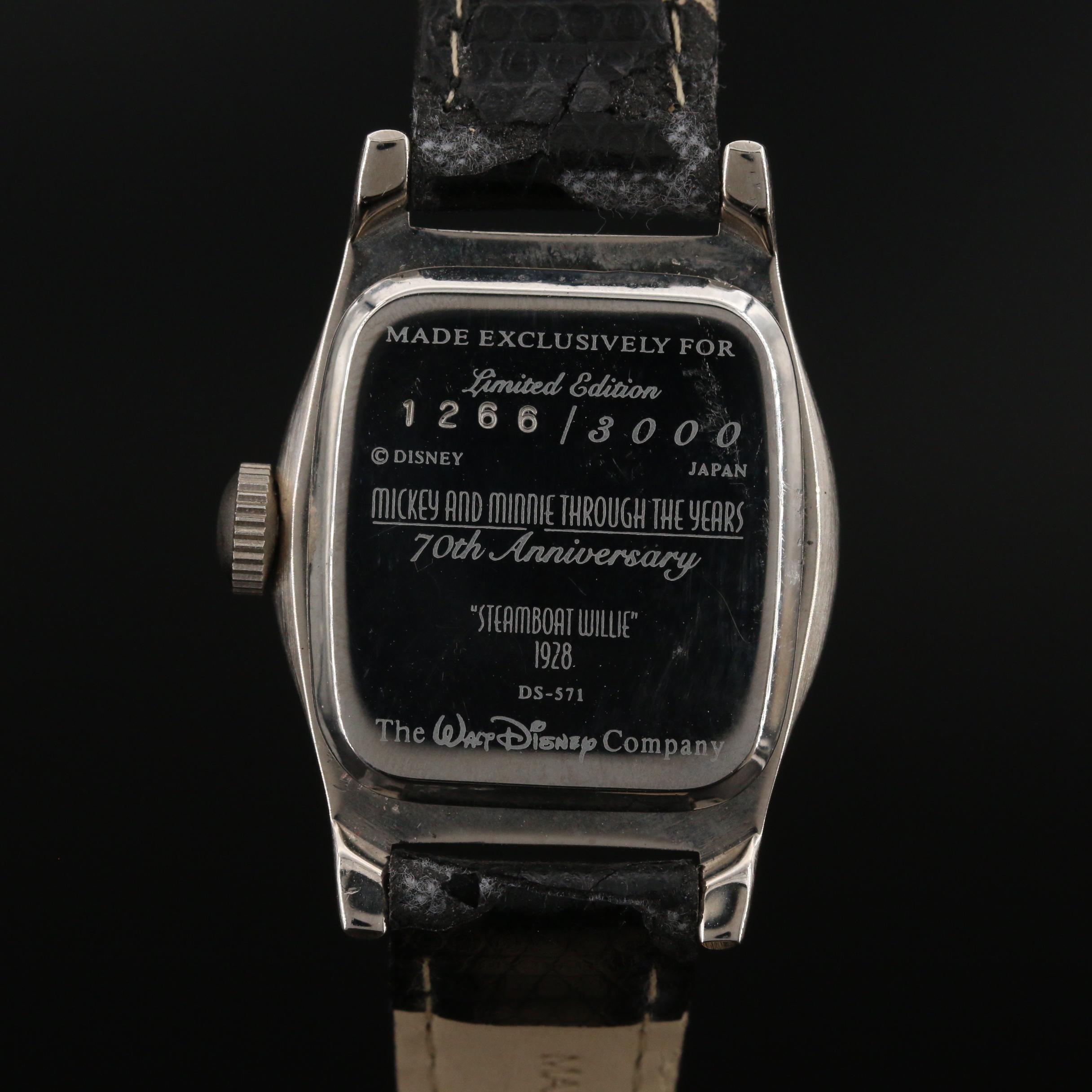 1998 Disney "Steamboat Willie" Limited Edition Watch Featuring Minnie Mouse
