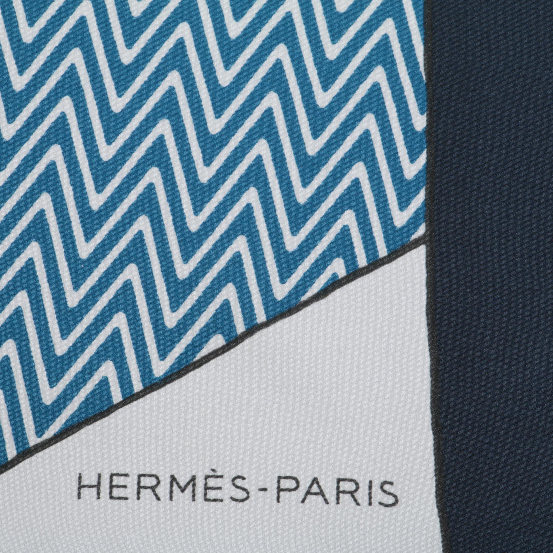 Hermès "Harnais de Cabriolet" Pochette 45 Silk Pocket Square