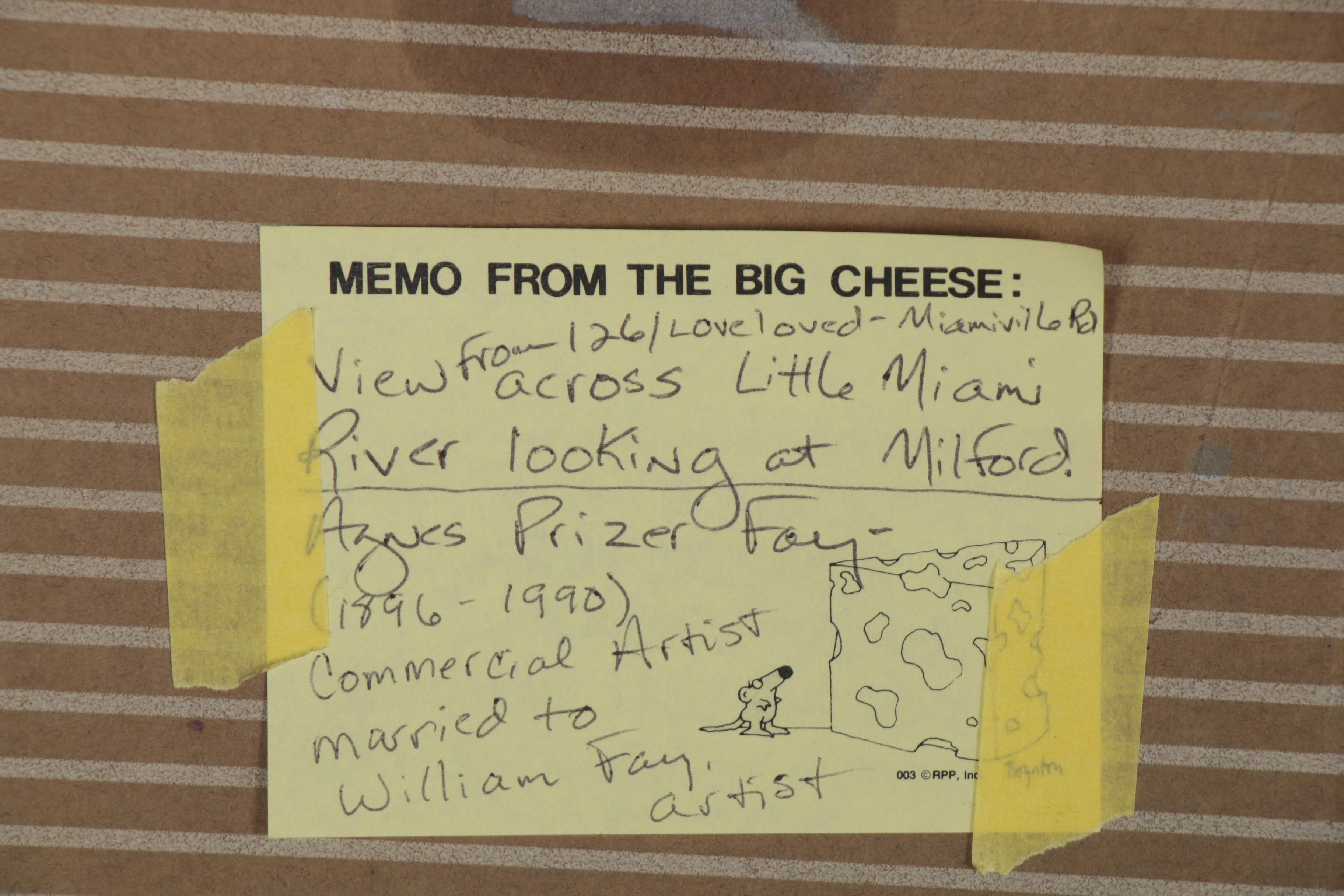 Agnes Prizer Fay Landscape Watercolor Painting "Little Miami, Winter"