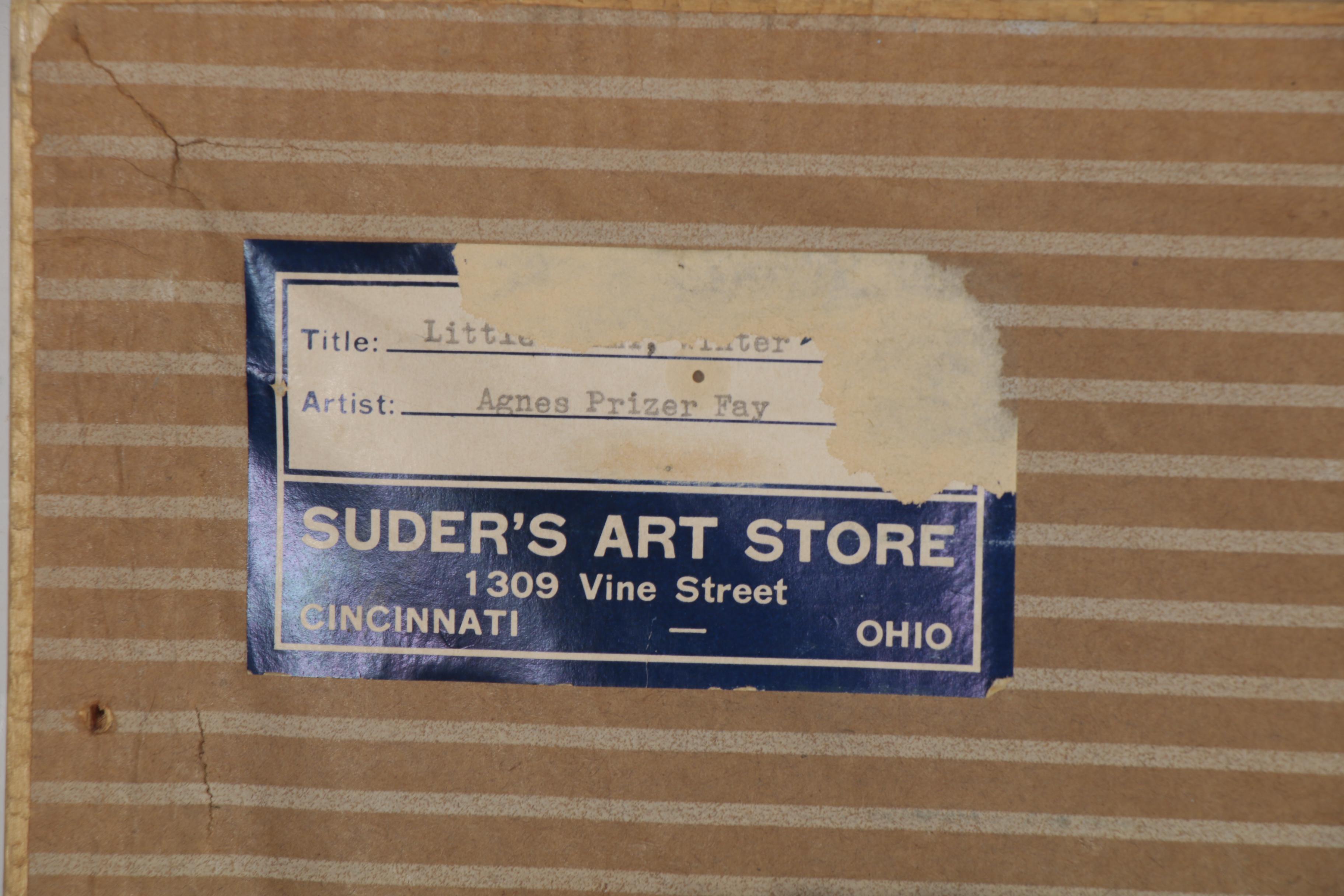 Agnes Prizer Fay Landscape Watercolor Painting "Little Miami, Winter"