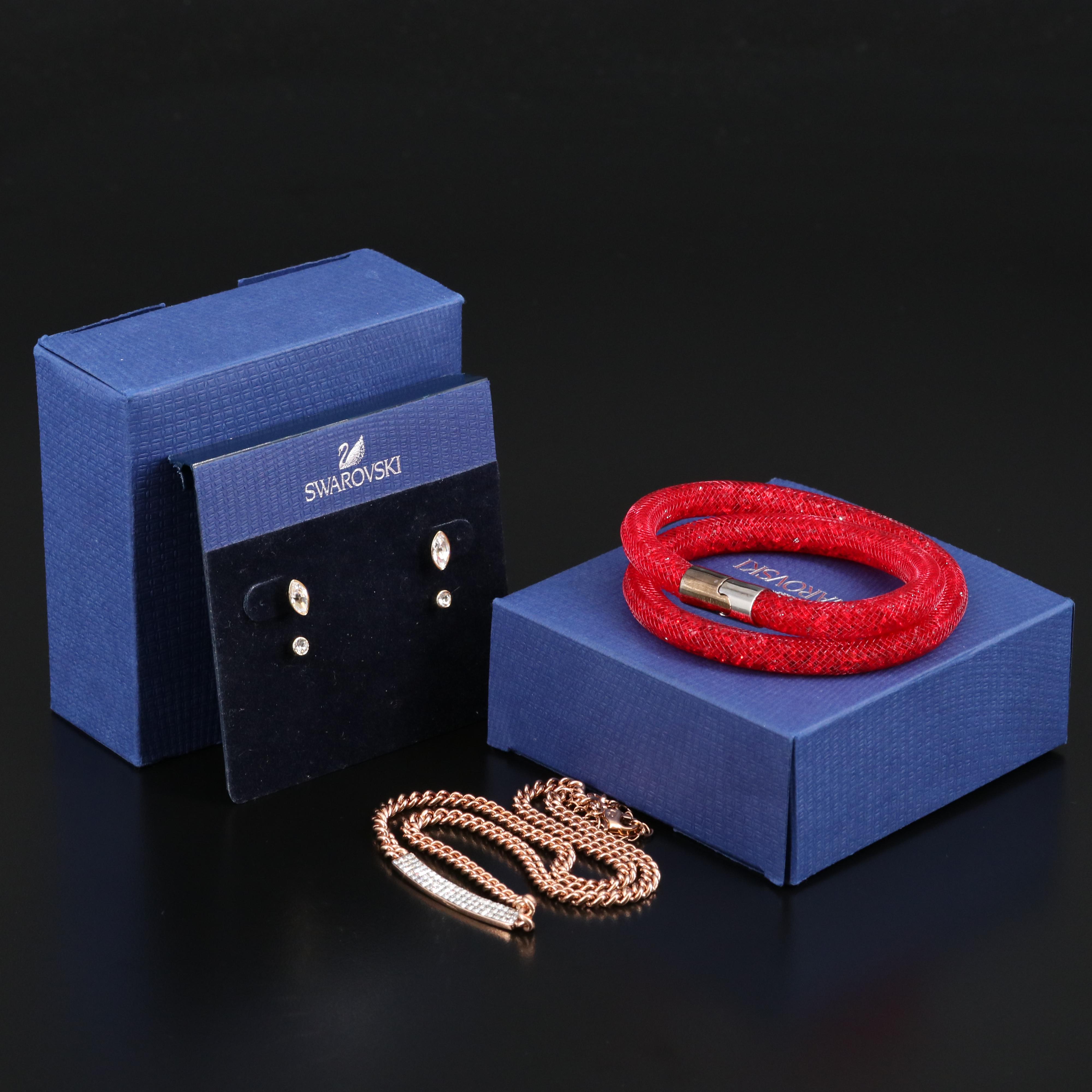 Swarovski Crystal "Vio" Necklace, "Harley" Earrings and "Stardust" Wrap Bracelet