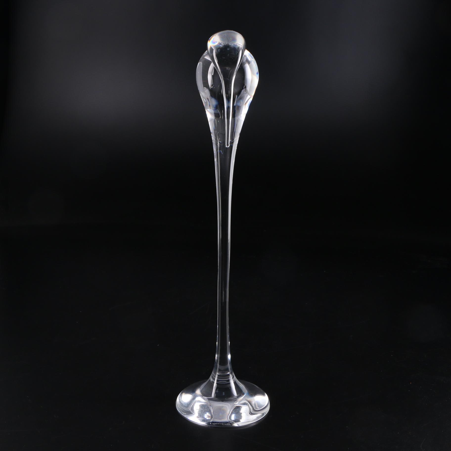 Steuben Art Glass Stork Figurine Designed by Paul Schulze, 1986