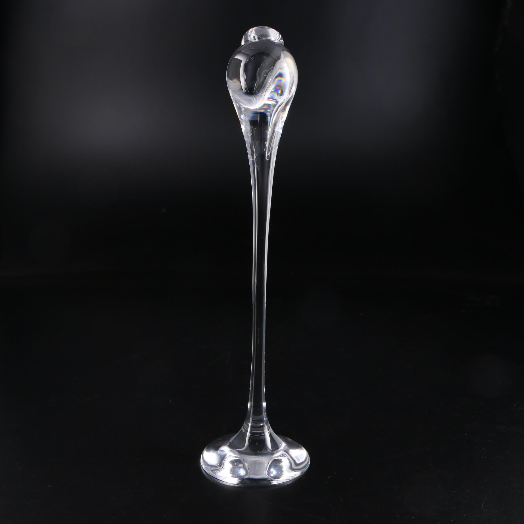 Steuben Art Glass Stork Figurine Designed by Paul Schulze, 1986