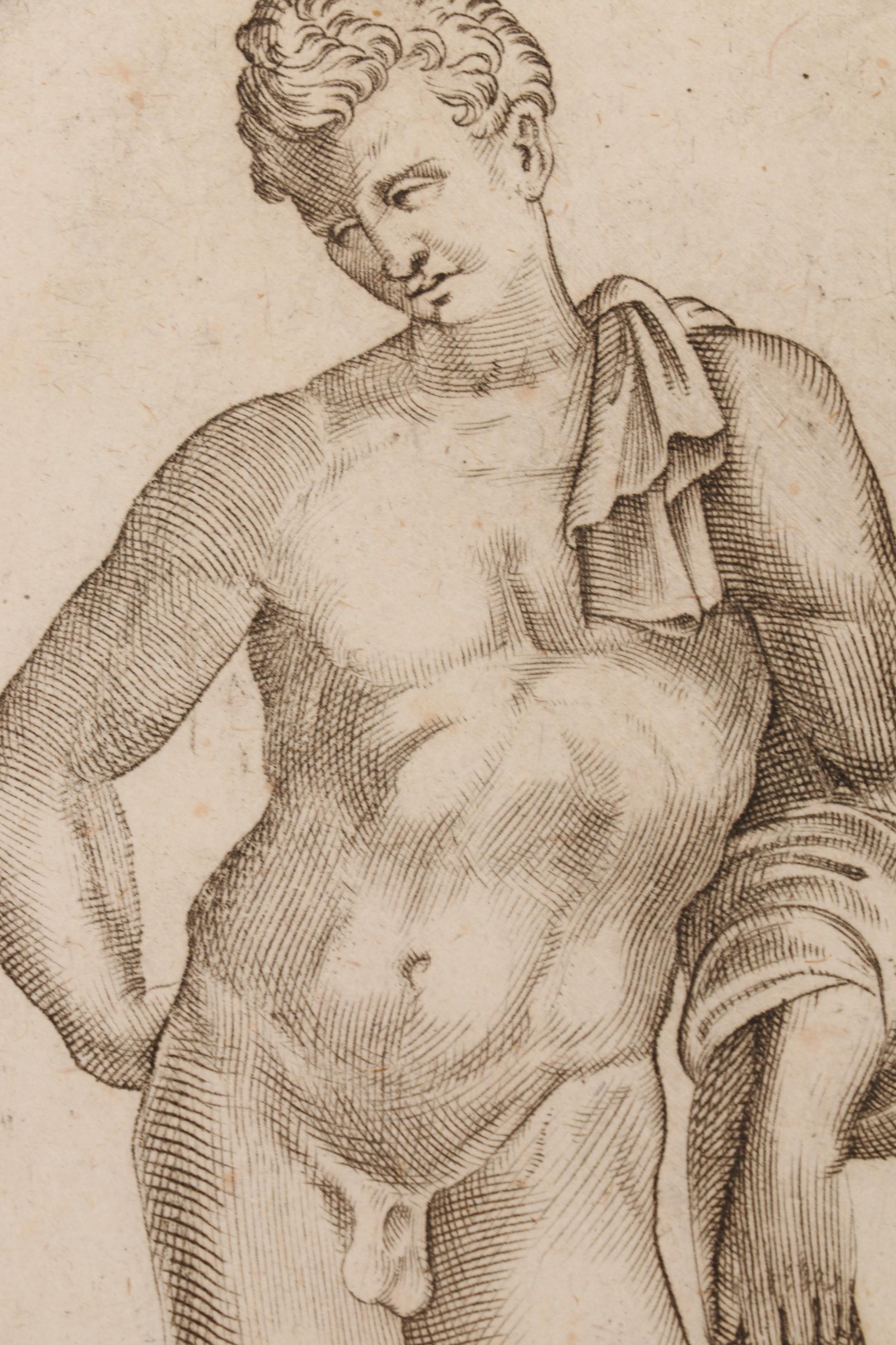 Girolamo Porro Restrike Engravings of Statues in Rome, 18th Century