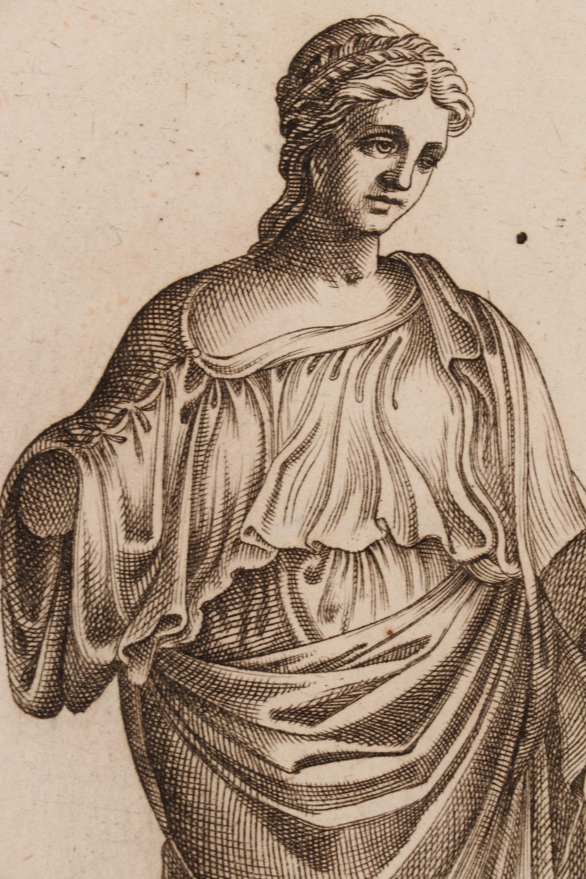 Girolamo Porro Restrike Engravings of Statues in Rome, 18th Century