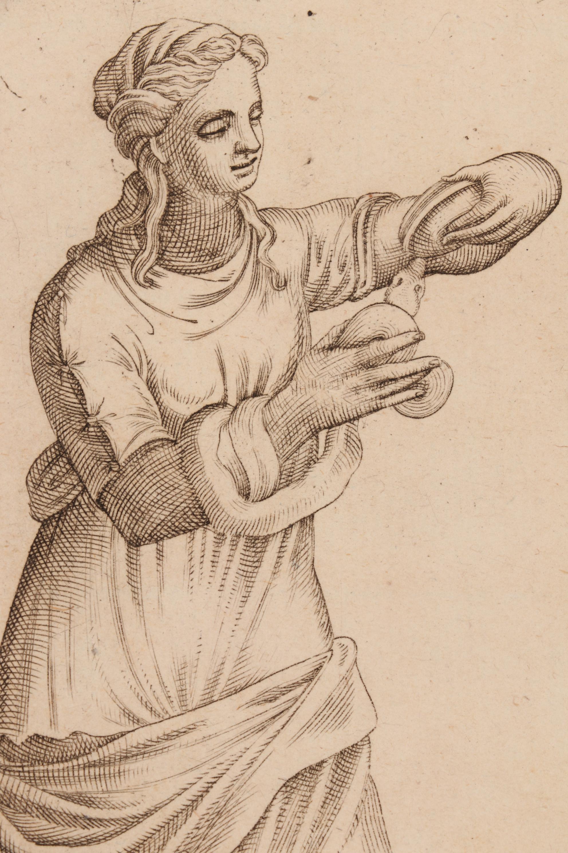 Girolamo Porro Restrike Engravings of Statues in Rome, 18th Century