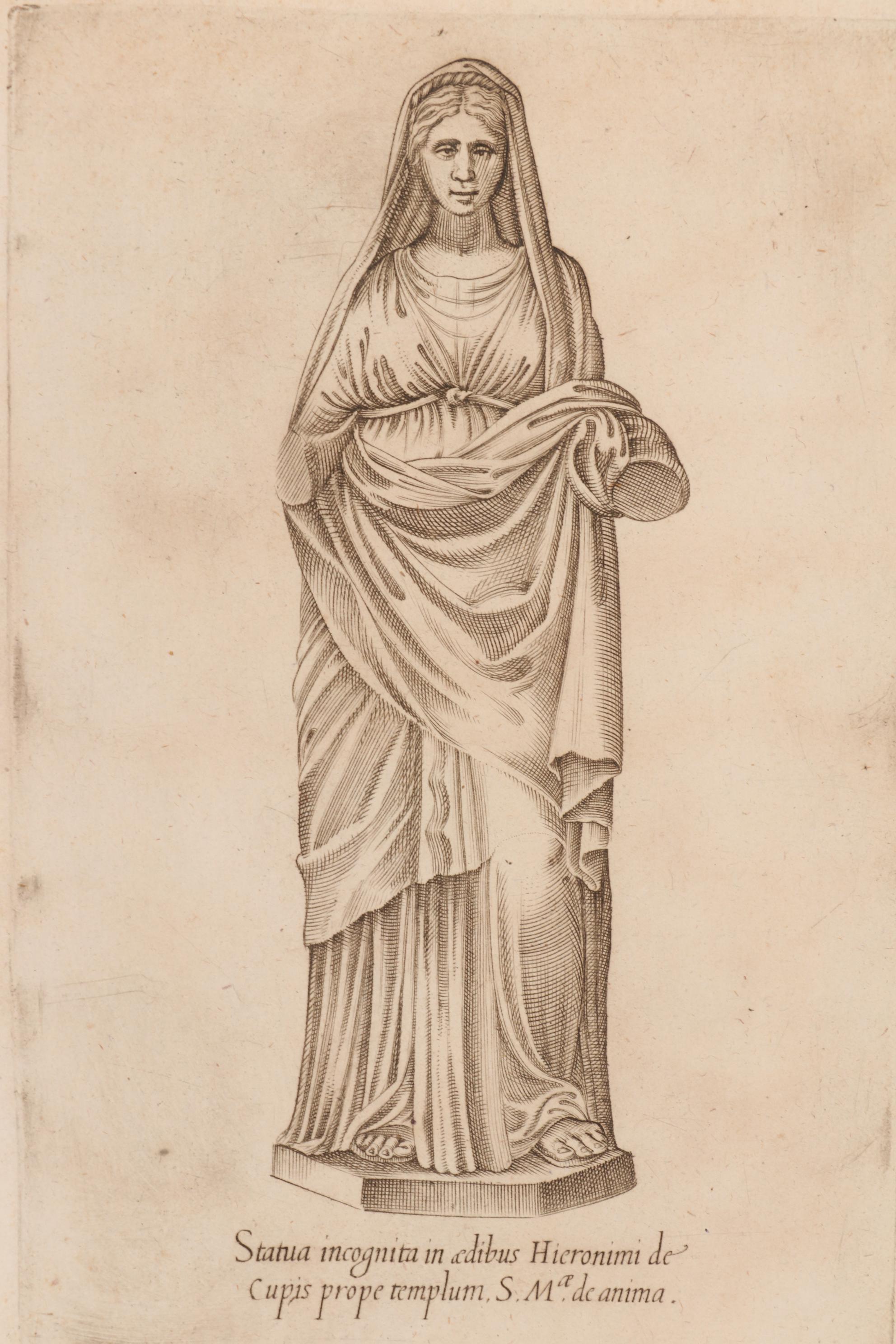 Girolamo Porro Restrike Engravings of Statues in Rome, 18th Century