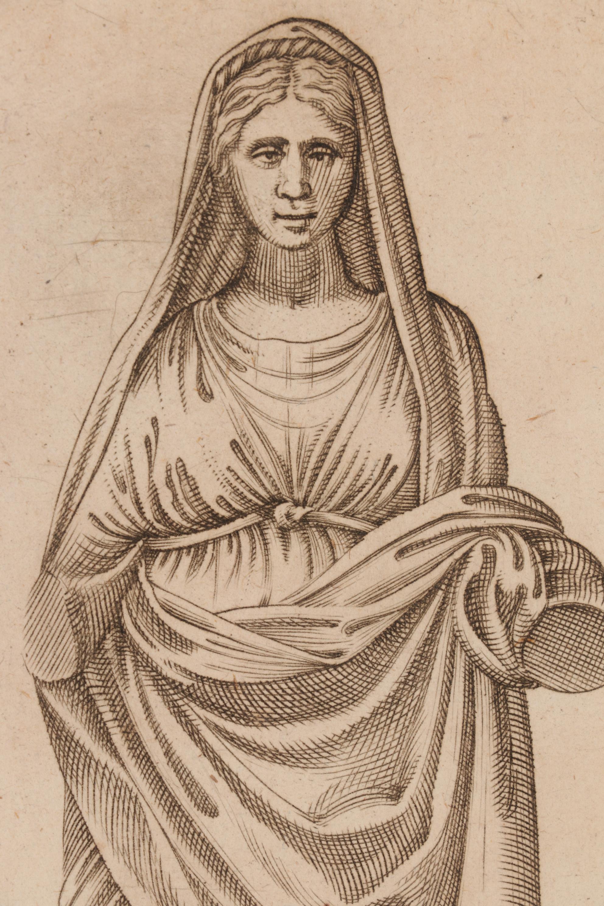 Girolamo Porro Restrike Engravings of Statues in Rome, 18th Century